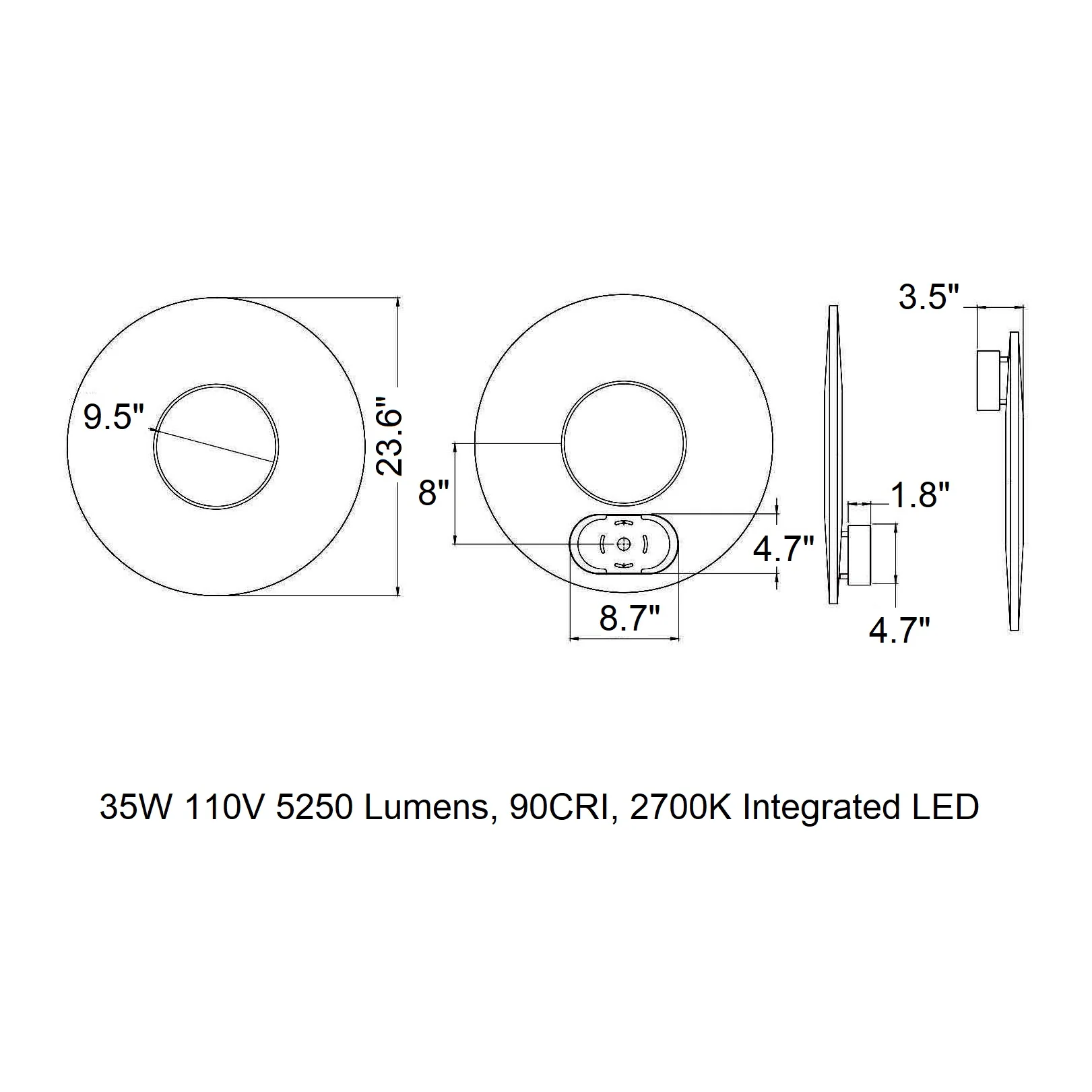 Iris Mirror LED Wall/Ceiling Light - Image 7