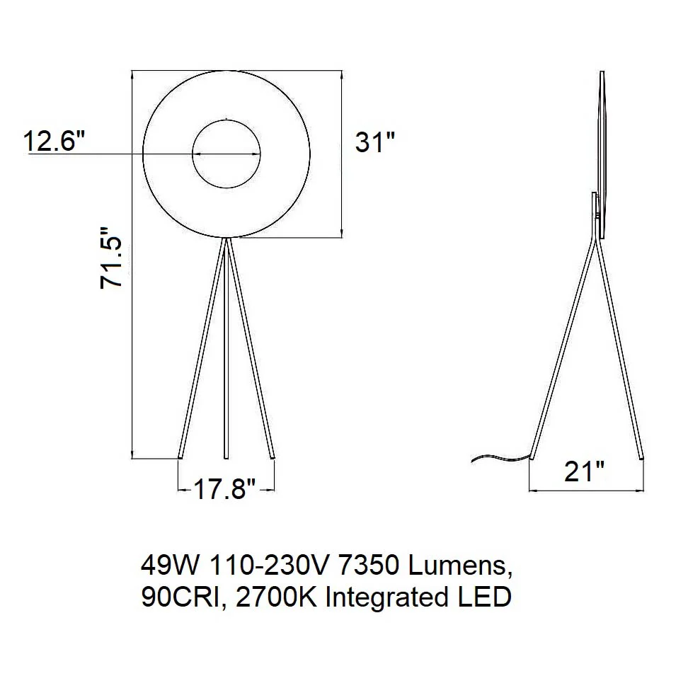 Iris Tripod LED Floor Lamp - Image 10