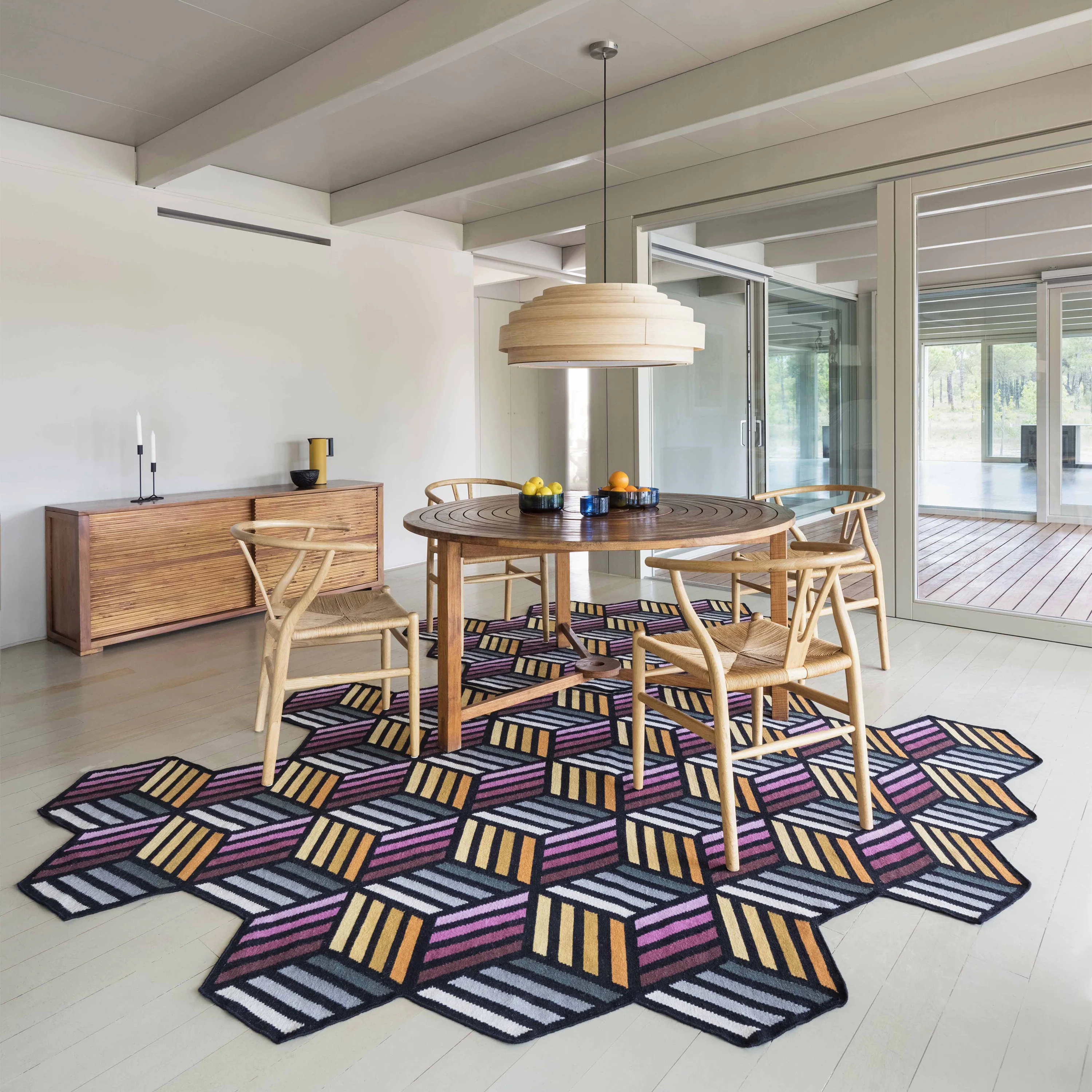 Kilim Parquet Hexagon Rug - Image 2
