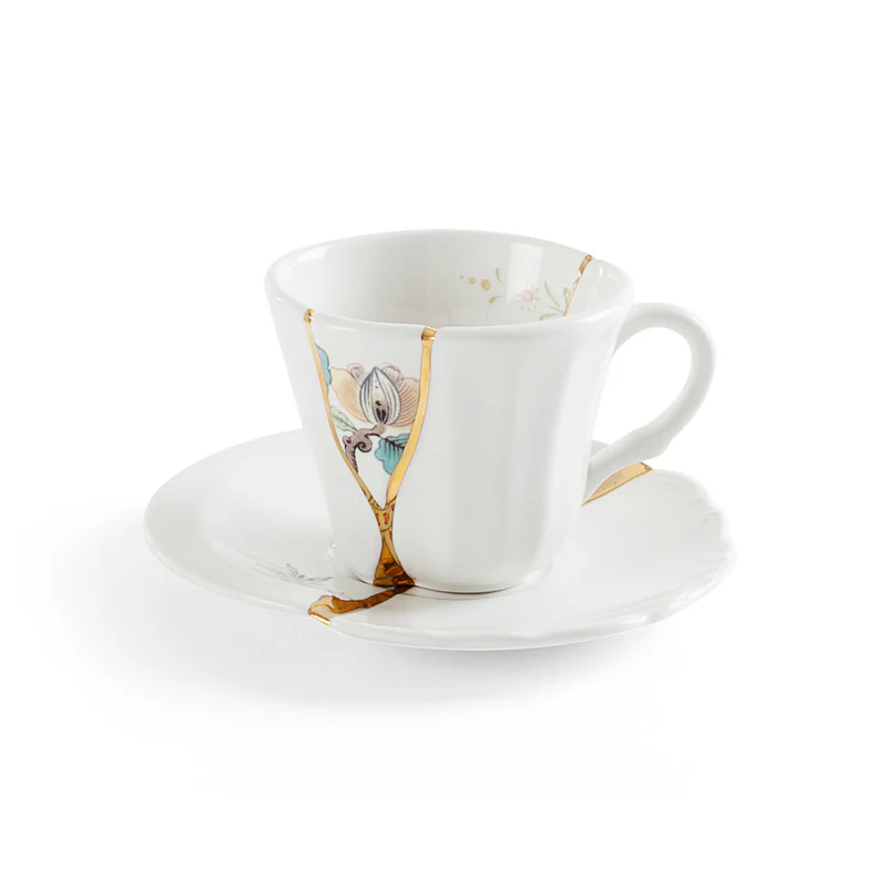Kintsugi Coffee Cup with Saucer - Image 4