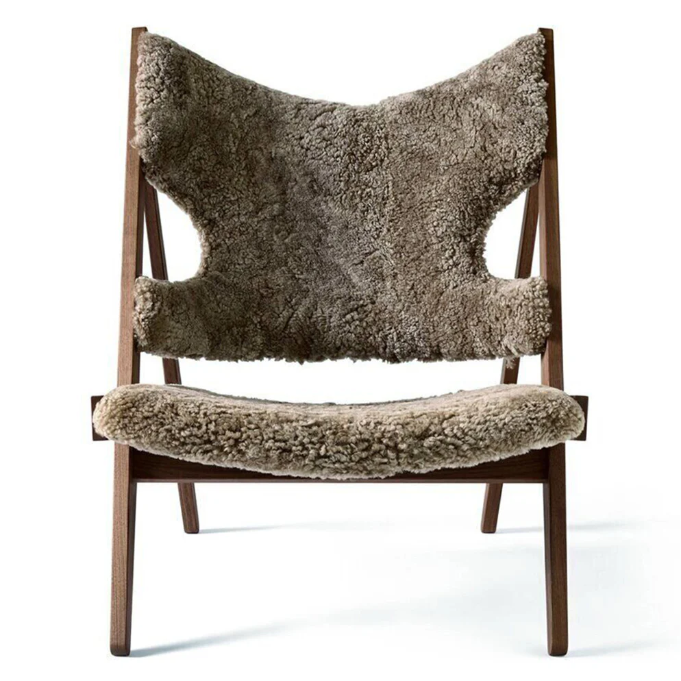 Knitting Lounge Chair Sheepskin Upholstery - Image 21