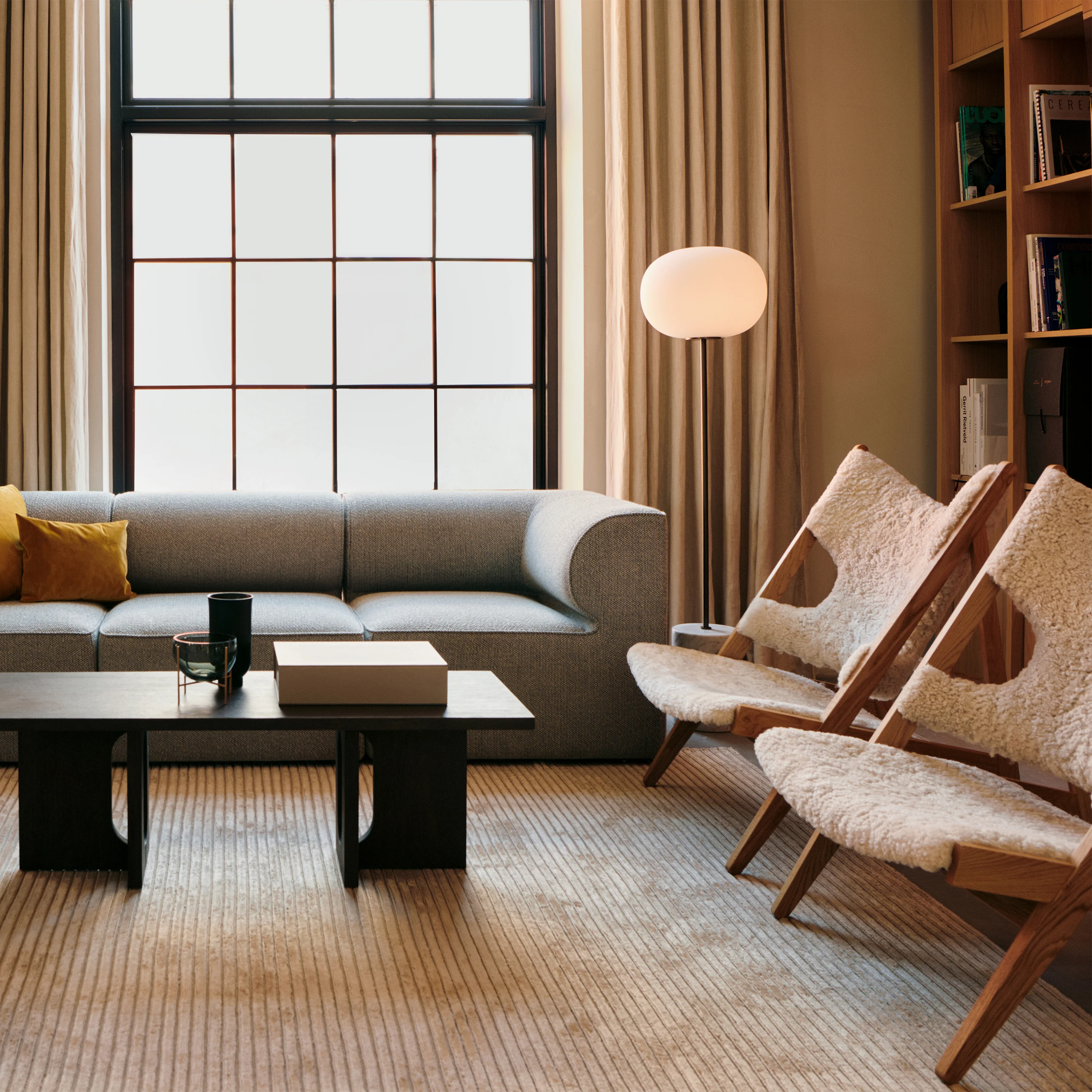 Knitting Lounge Chair Sheepskin Upholstery - Image 26
