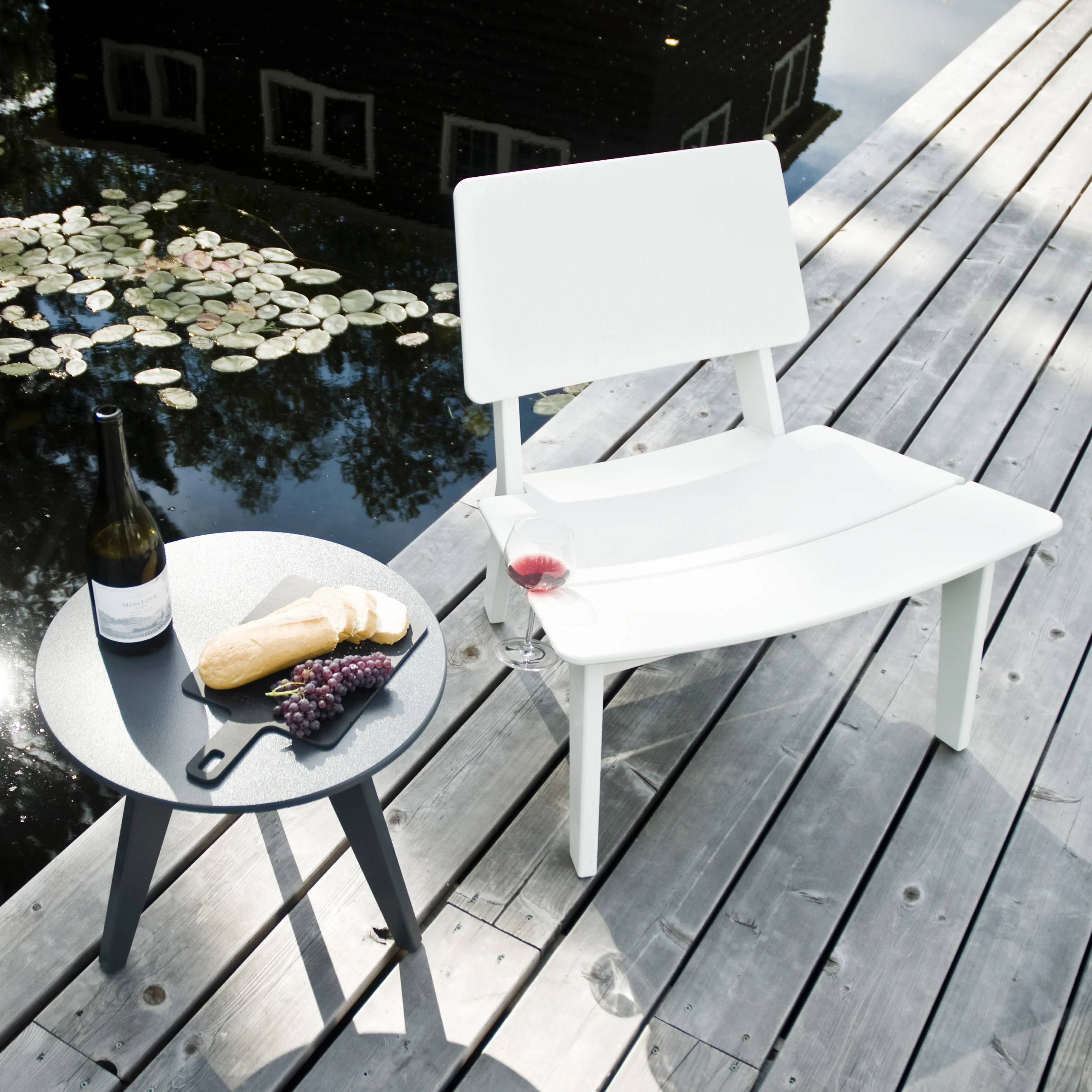 Lago Outdoor Lounge Chair and Satellite End Table Bundle - Image 29