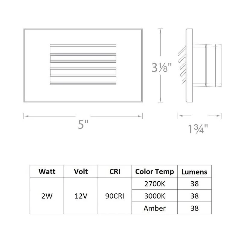 Low Voltage 4051 Outdoor Horizontal Louvered Step and Wall Light - Image 2