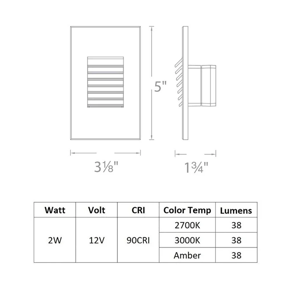 Low Voltage 4061 Outdoor Vertical Louvered Step and Wall Light - Image 5