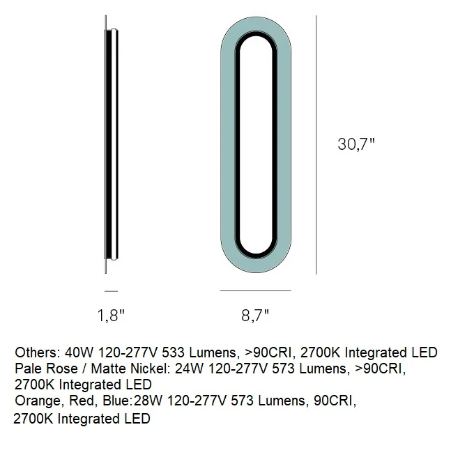 Lens Super Oval LED Wall Sconce - Image 63