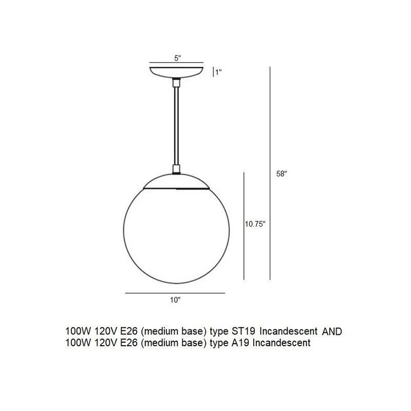 Leo Globe Pendant Light - Clear Seeded Glass - Image 18