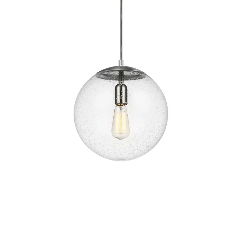 Leo Globe Pendant Light - Clear Seeded Glass - Image 4