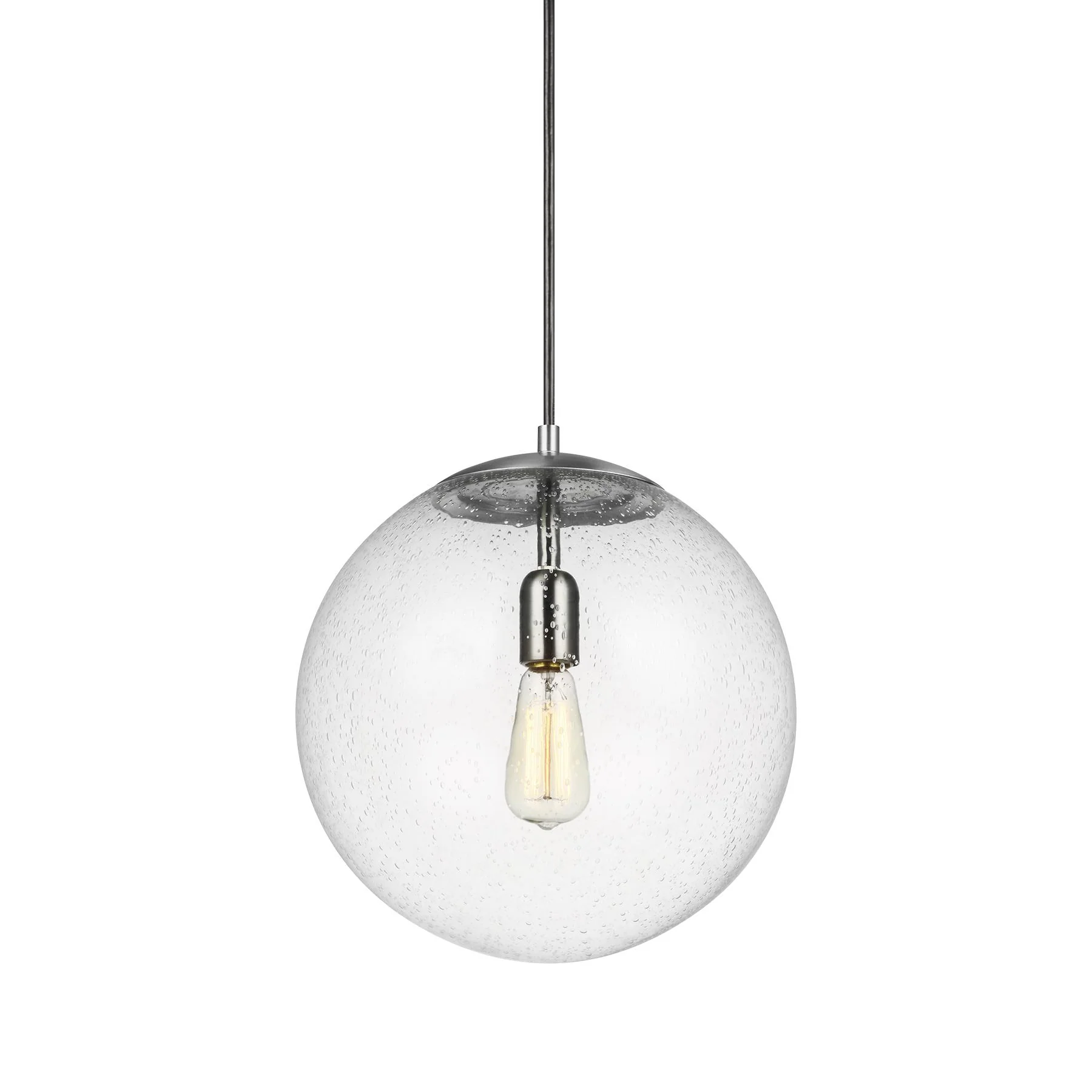 Leo Globe Pendant Light - Clear Seeded Glass - Image 9