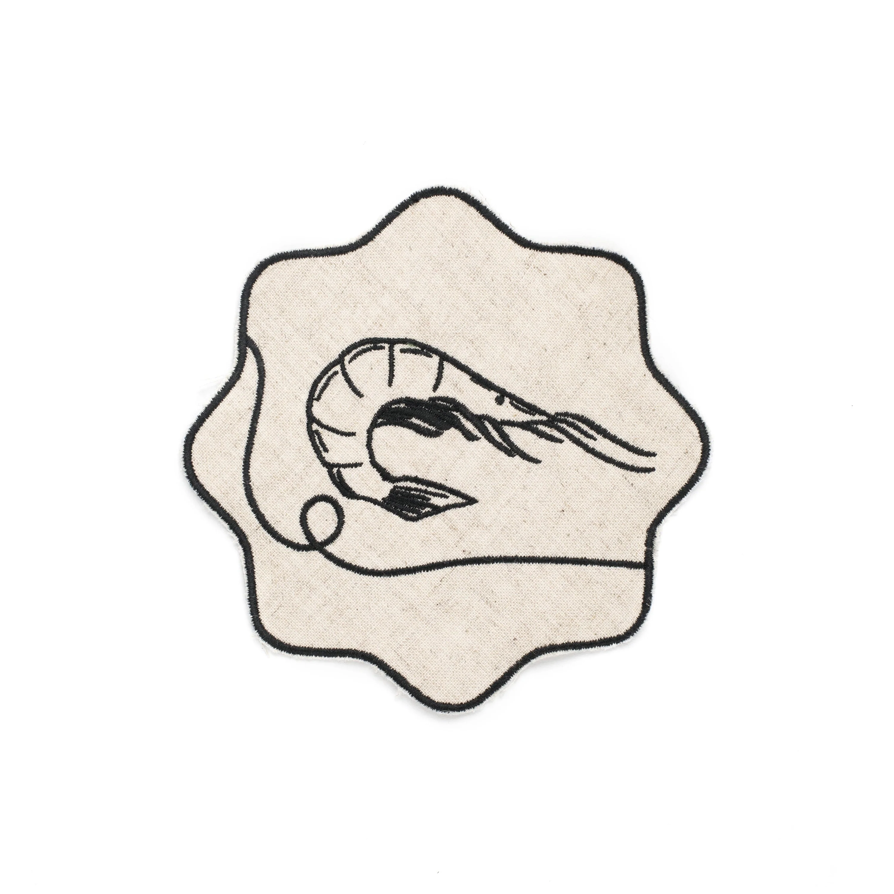 Line Drawing Seafood Embroidered Linen Coaster (Set of 4) - Image 5