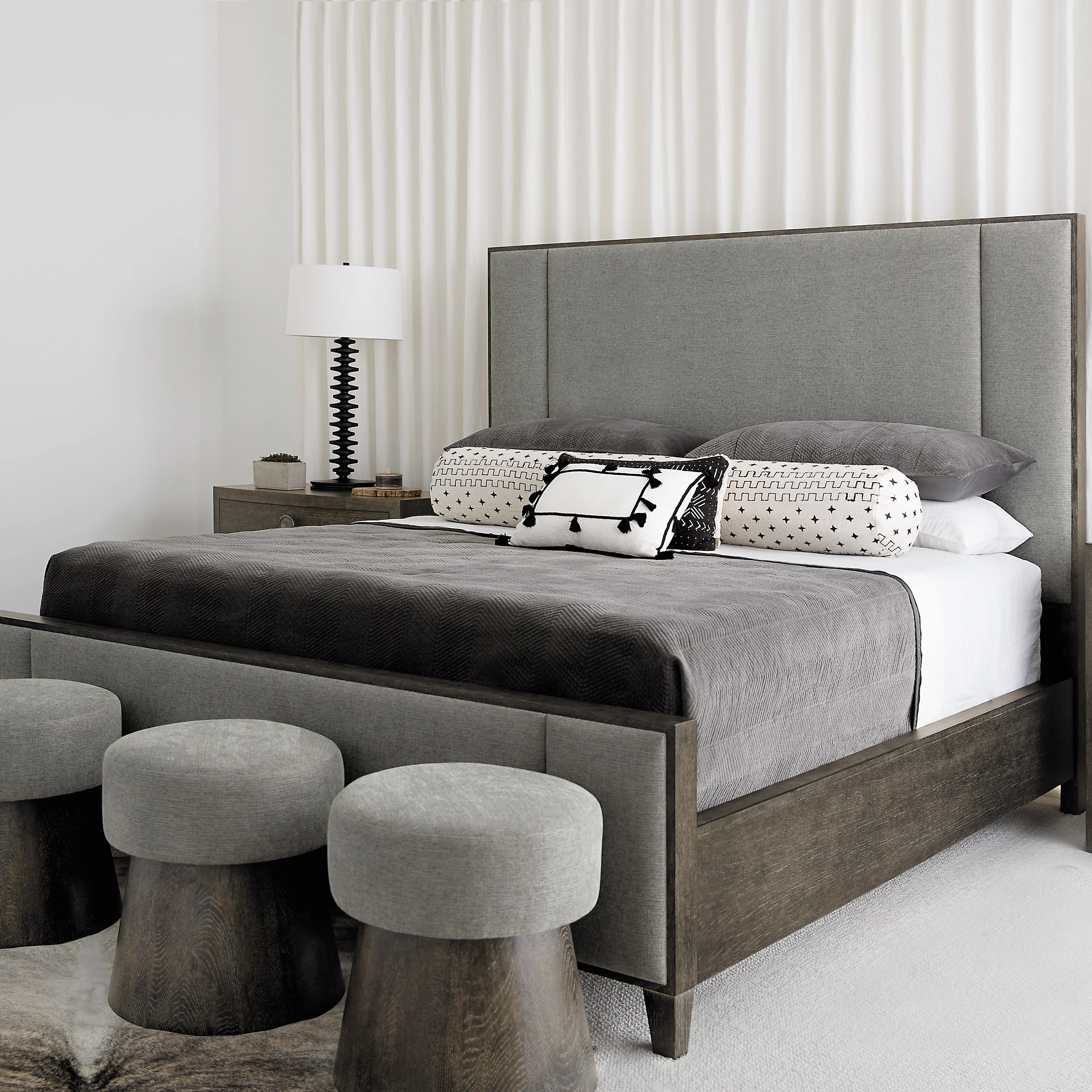 Linea Upholstered Panel Bed - Image 2
