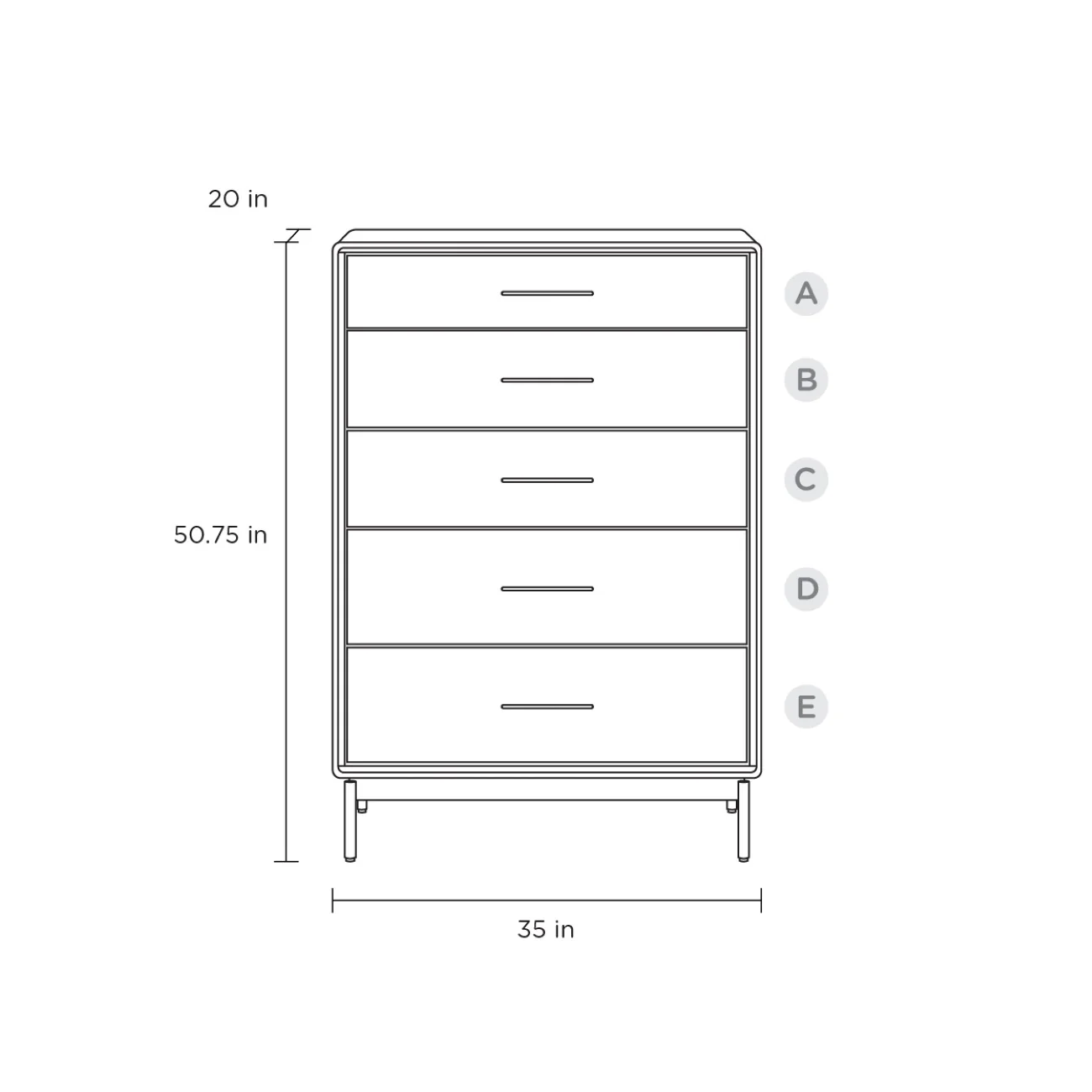 Linq 5 Drawer Dresser - Image 20