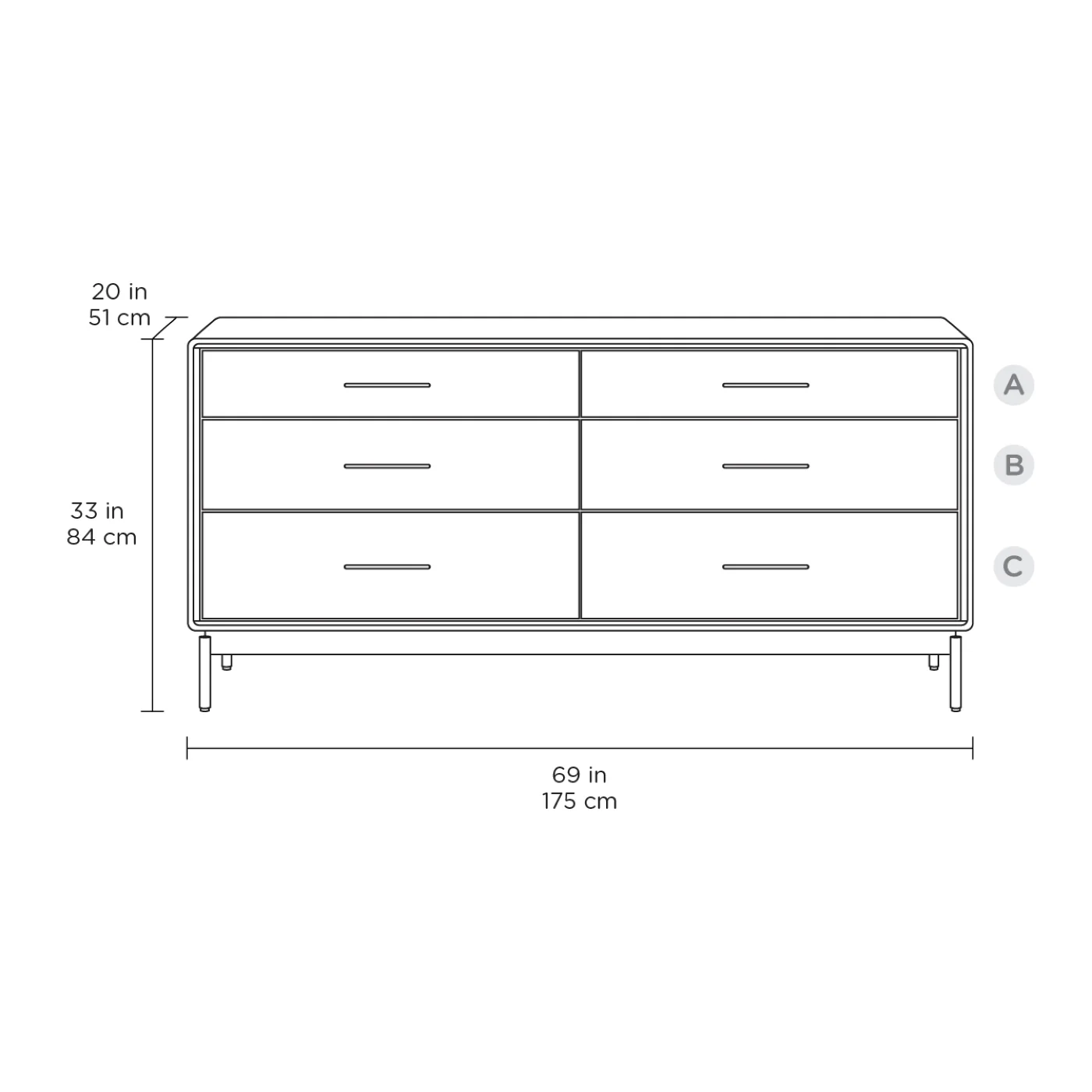 Linq 6 Drawer Dresser - Image 26