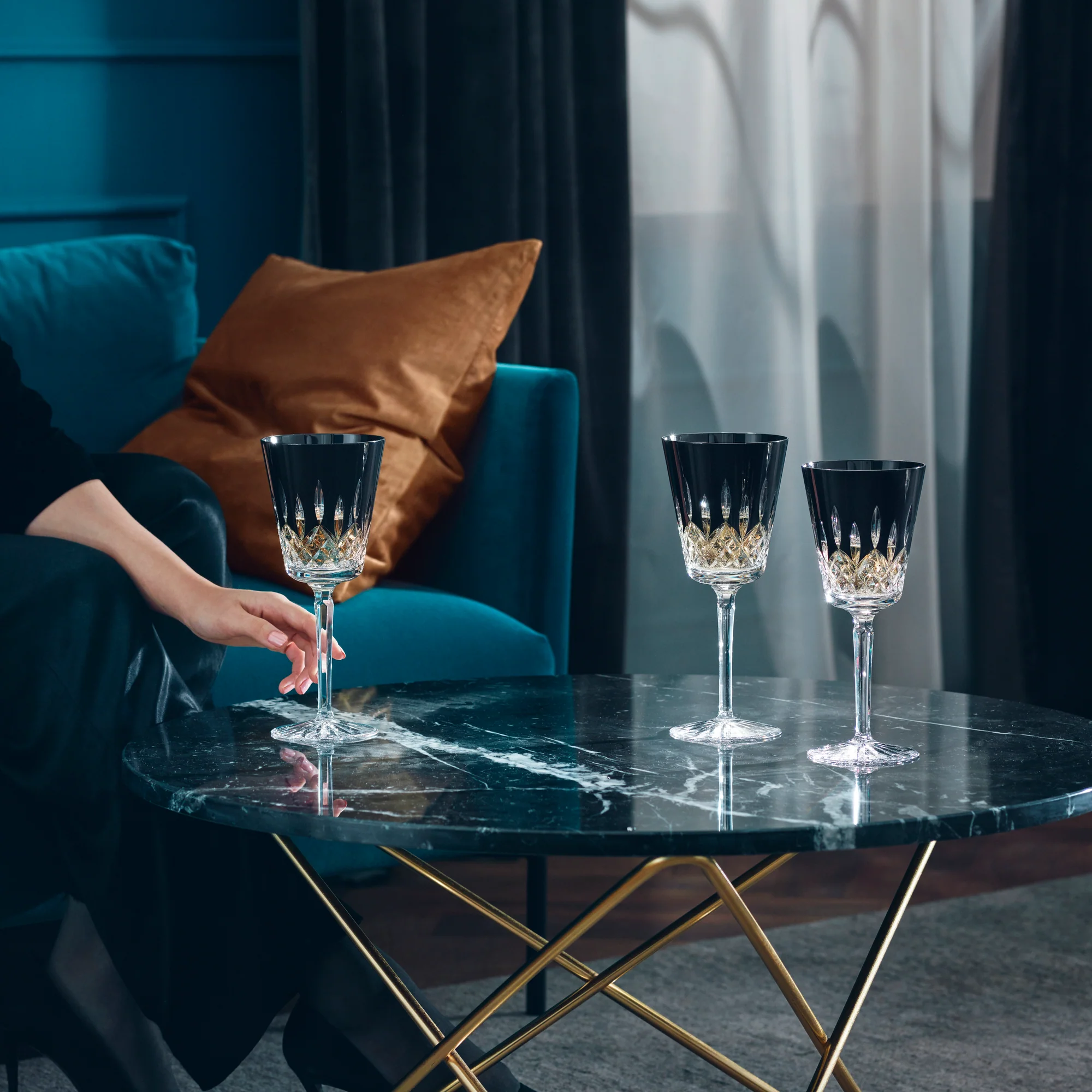 Lismore Black Goblets (Set of 2) - Image 6