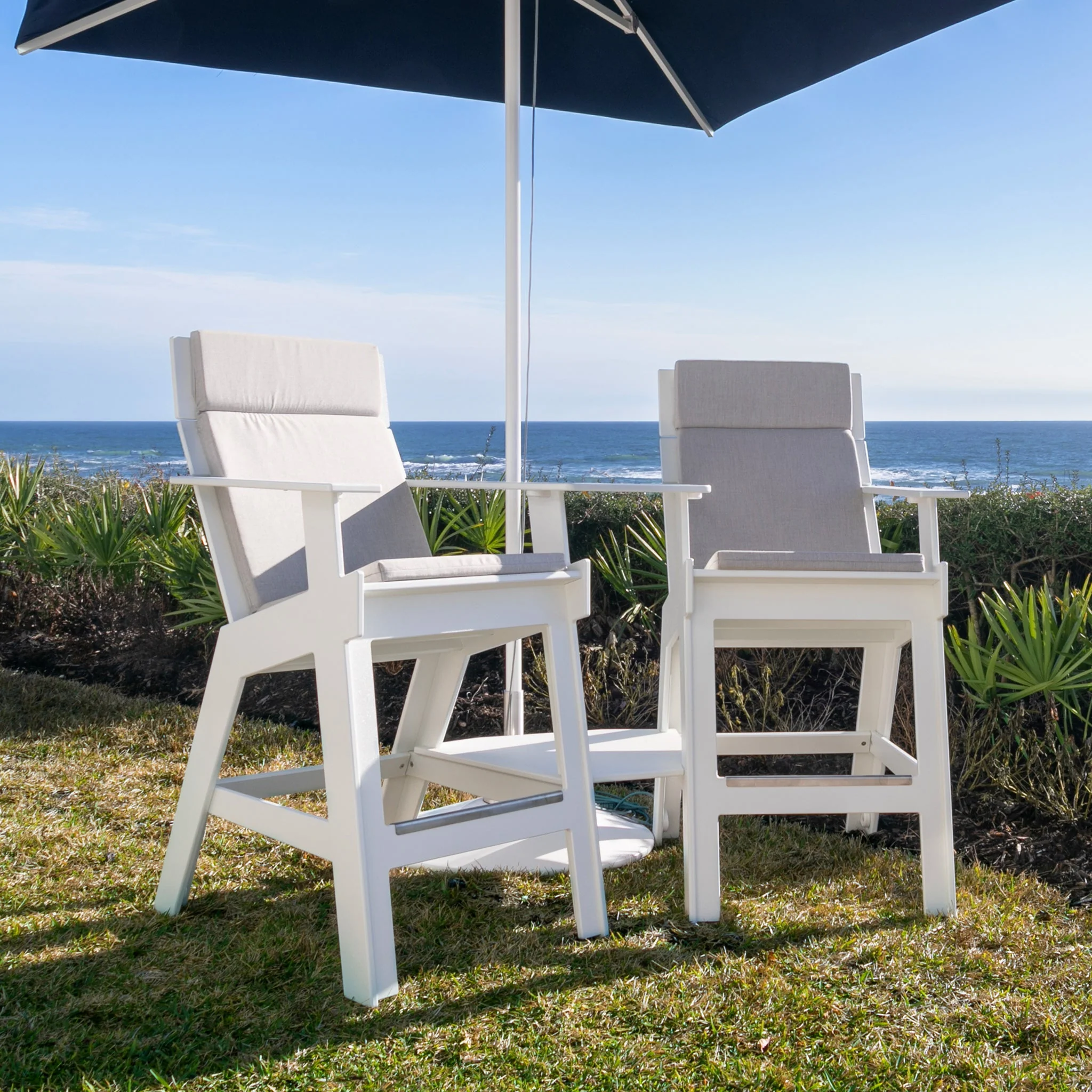 Lollygagger Hi-Rise Outdoor Chairs with Curved Attached Table - Image 11