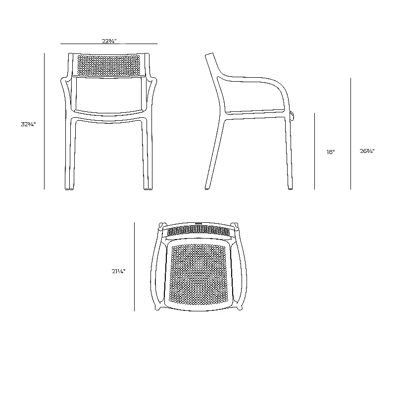 Madison Dots Outdoor Dining Armchair (Set of 4) - Image 8