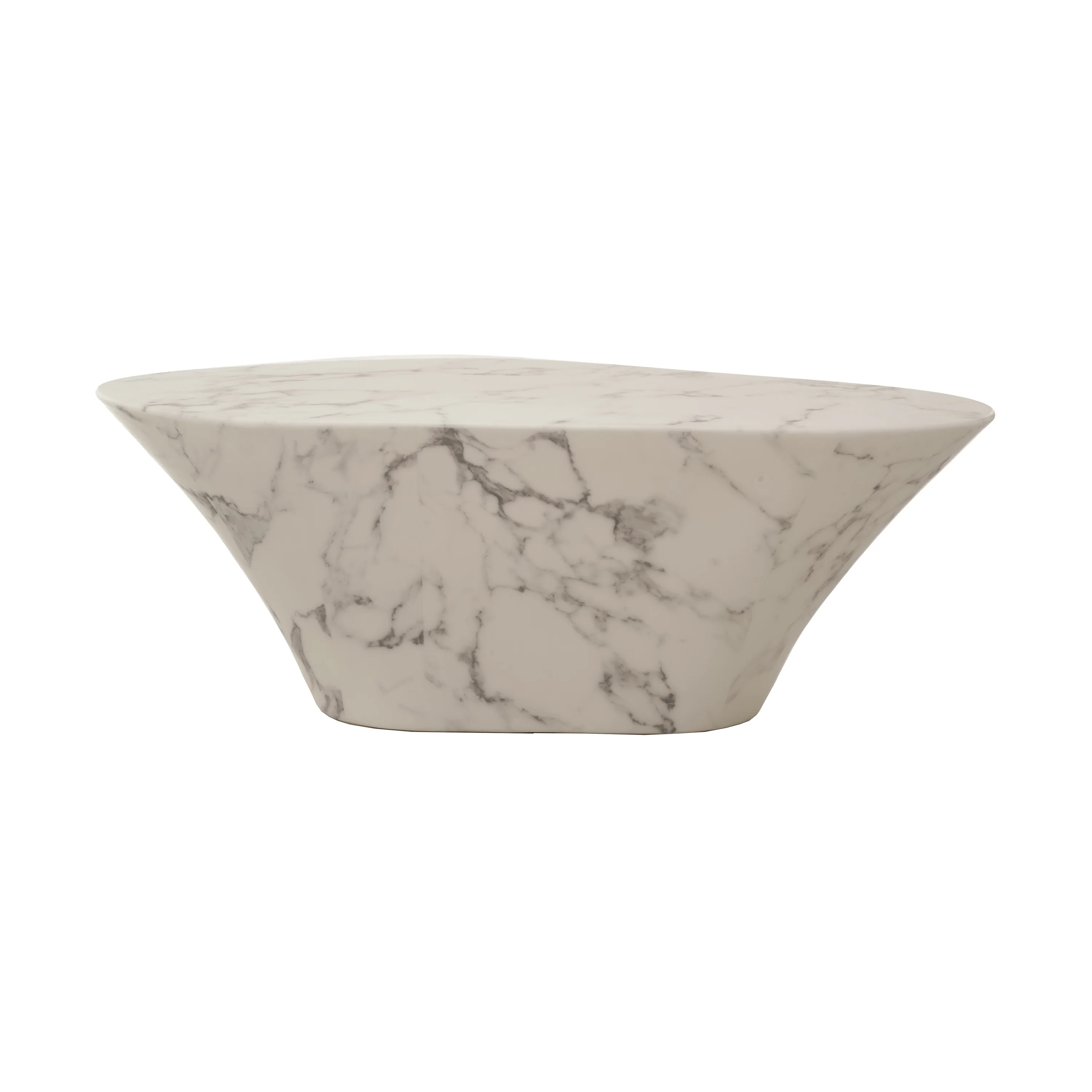 Marble Look Oval Coffee Table - Image 4