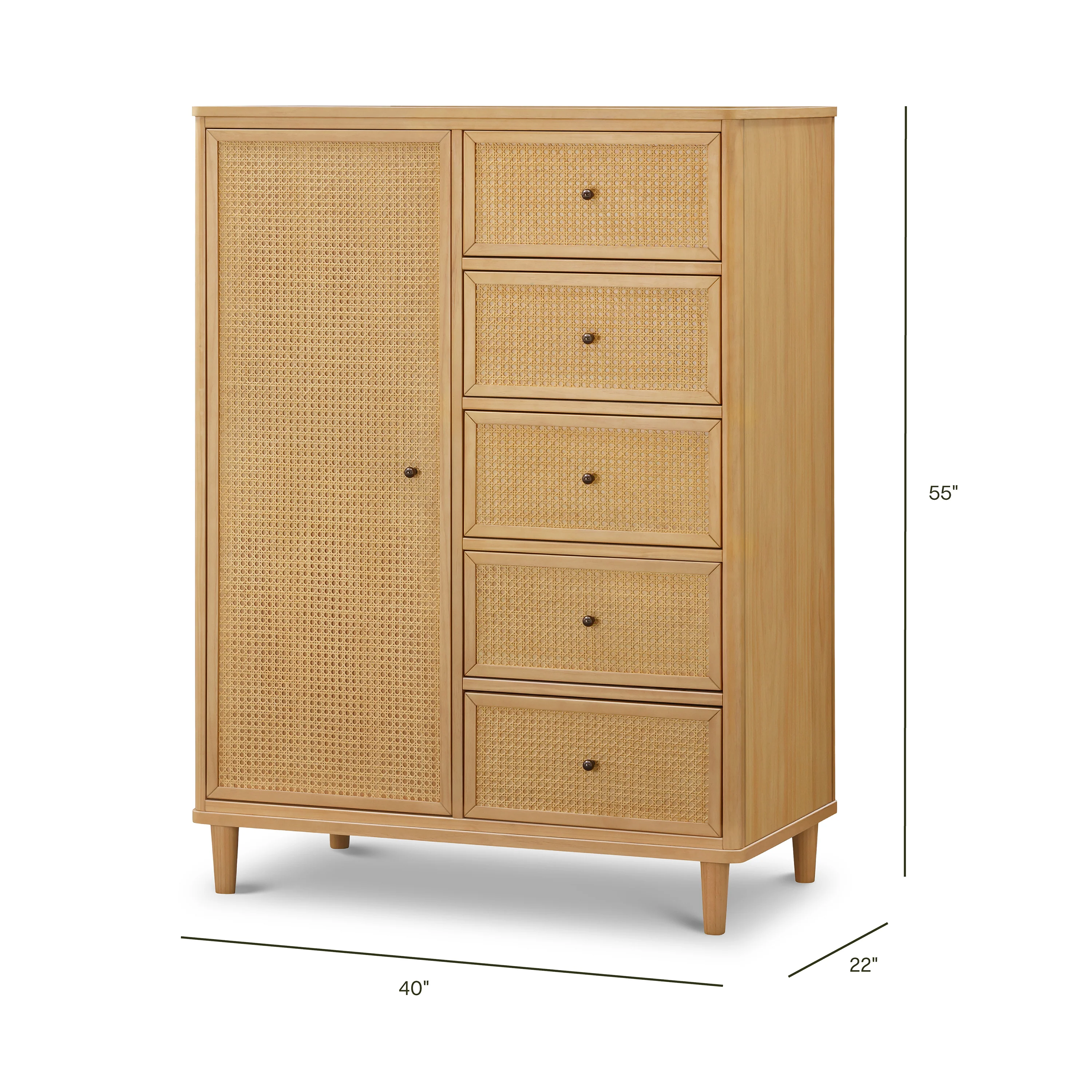 Marin Dresser with Cane Chifforobe - Image 7