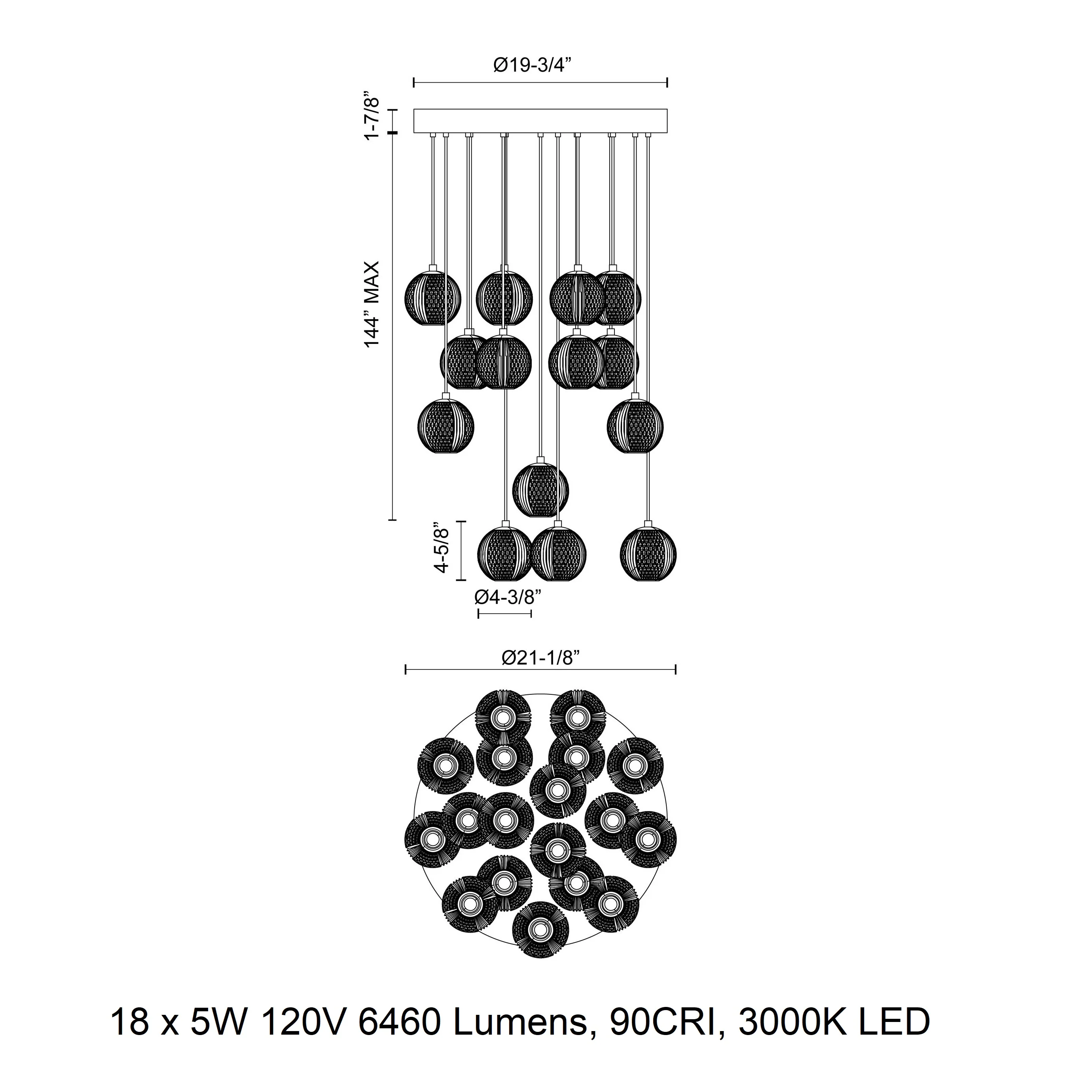 Marni LED Multi-Light Pendant Light - Image 3