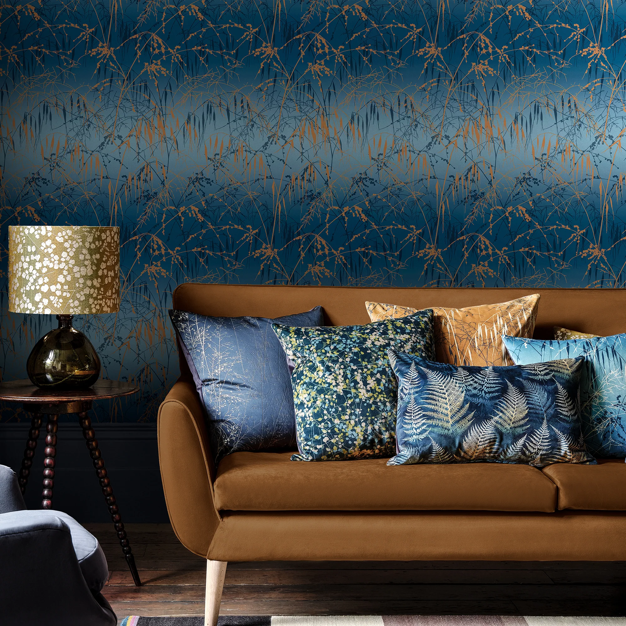 Clarissa Hulse Meadow Grass Damson and Soft Gold Wallpaper - Image 6