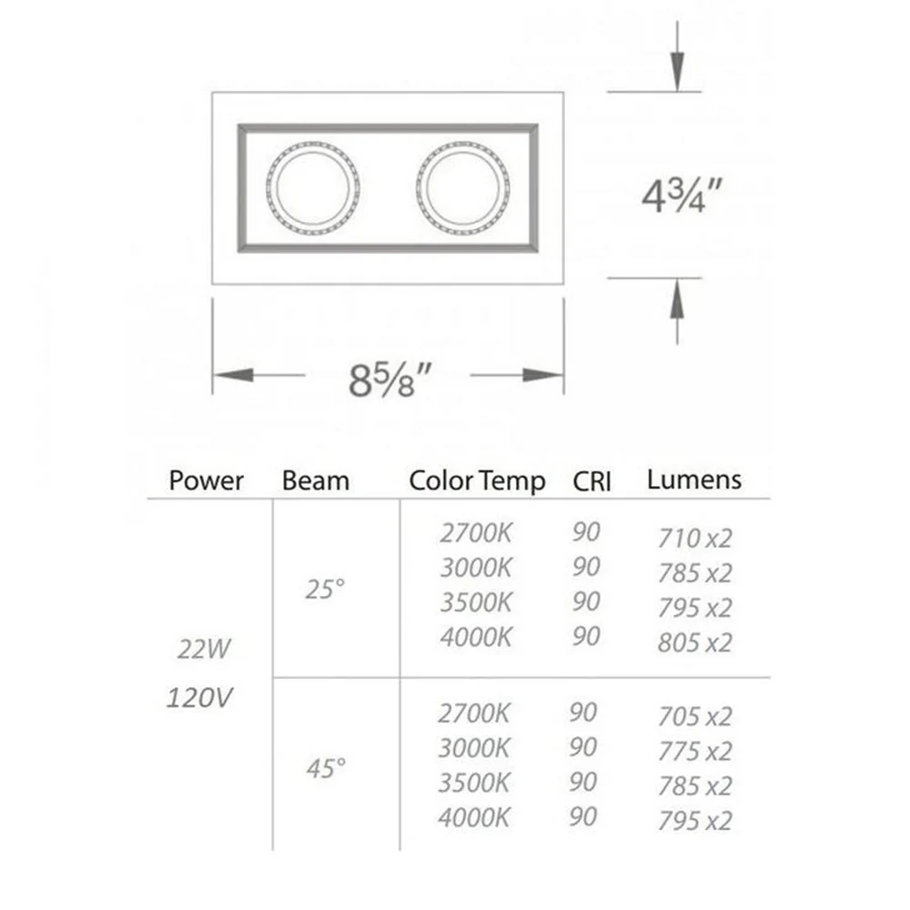 Mini Multiple Spots Two Light Recessed Trim and Housing - Image 11