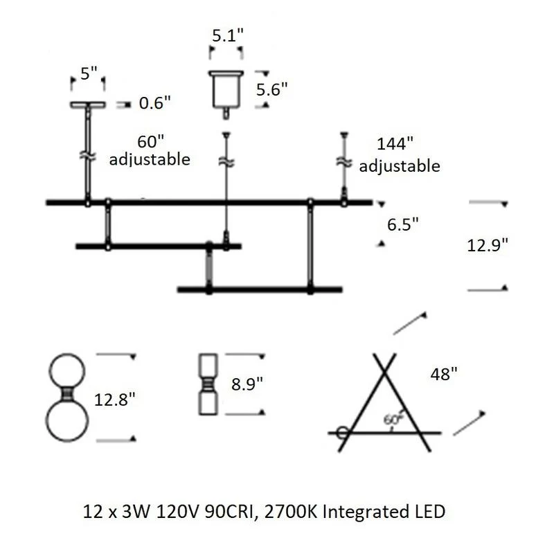 ModernRail Chandelier 2 - Image 8
