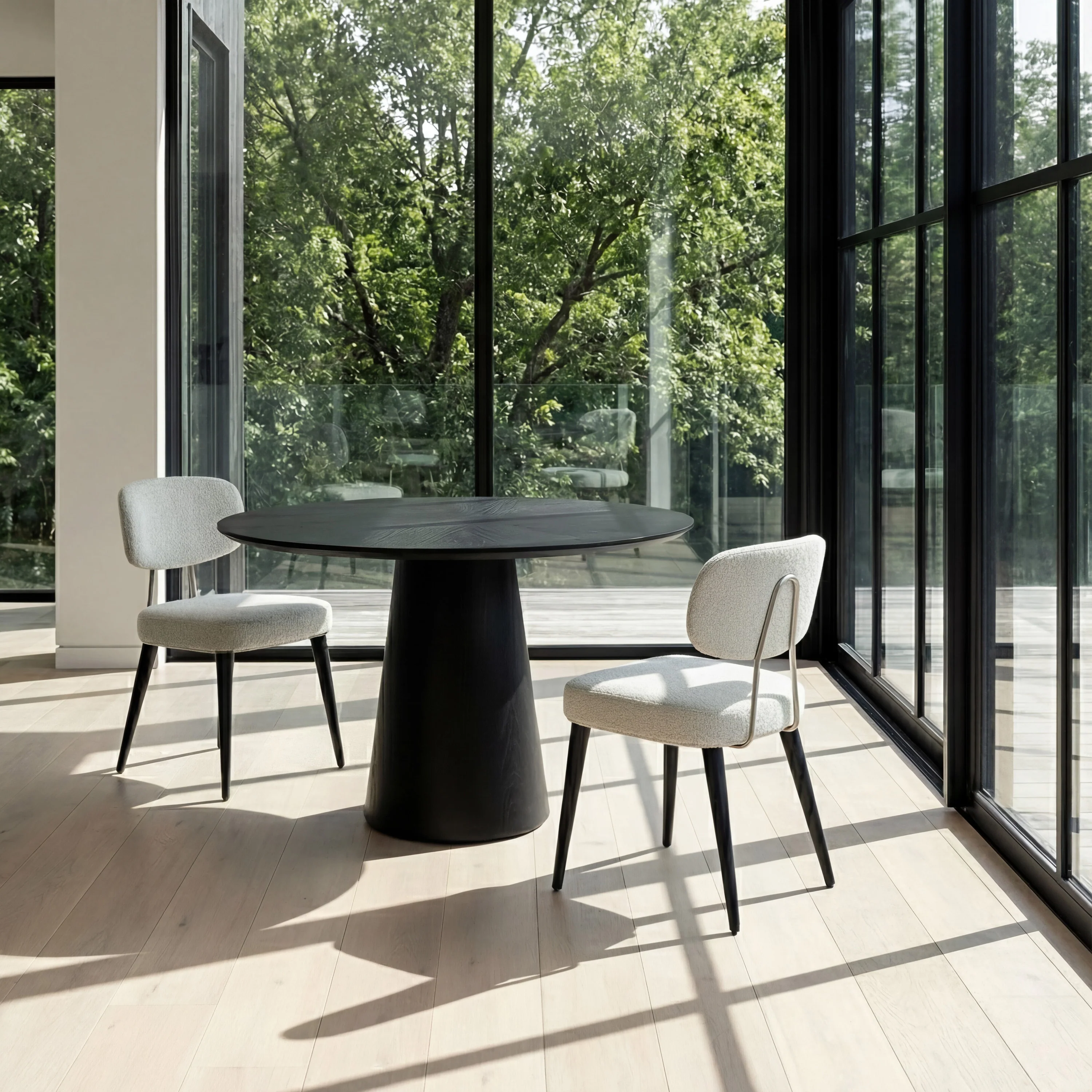 Mona Round Dining Table with Wooden Top - Image 14