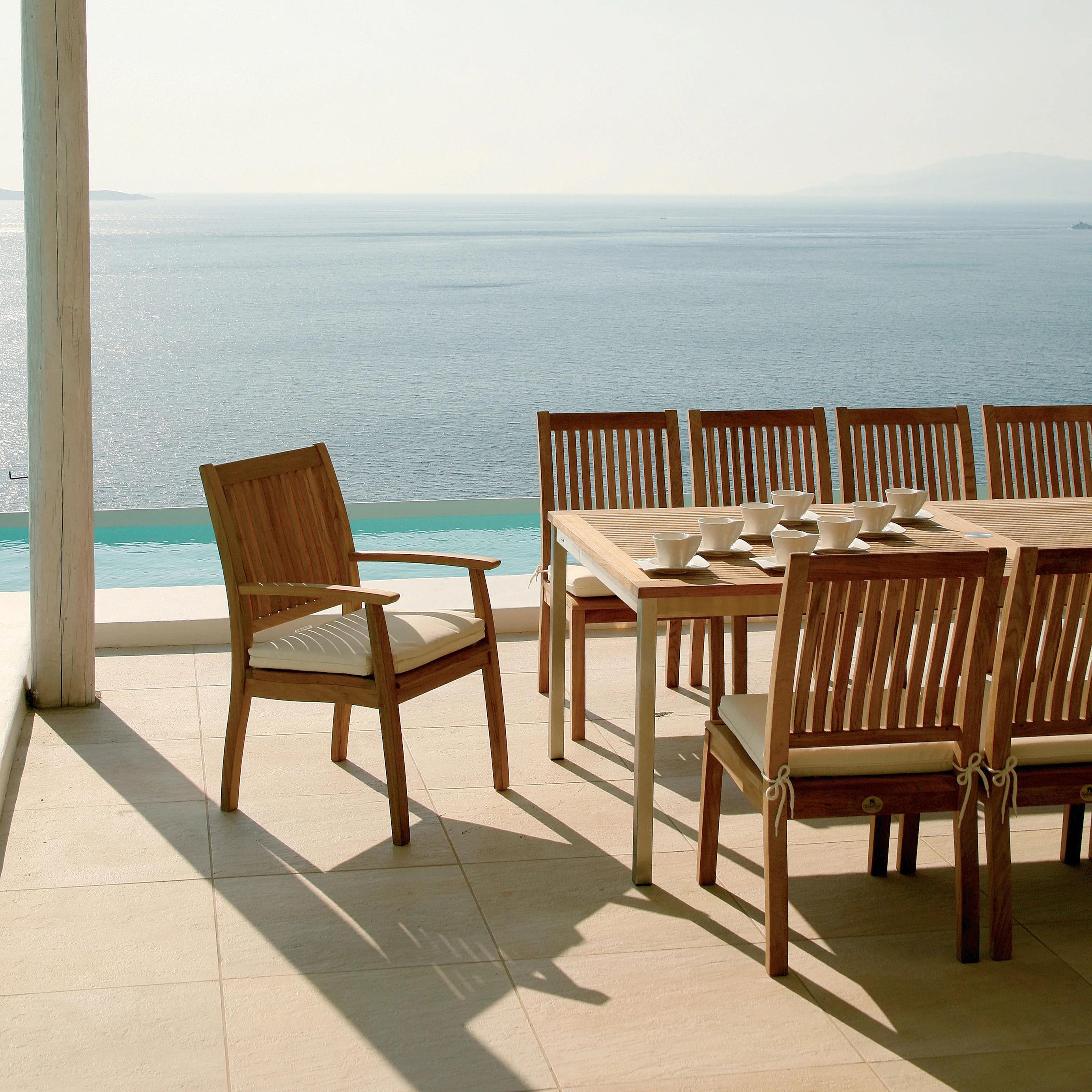 Monaco Teak Outdoor Side Chair - Image 3