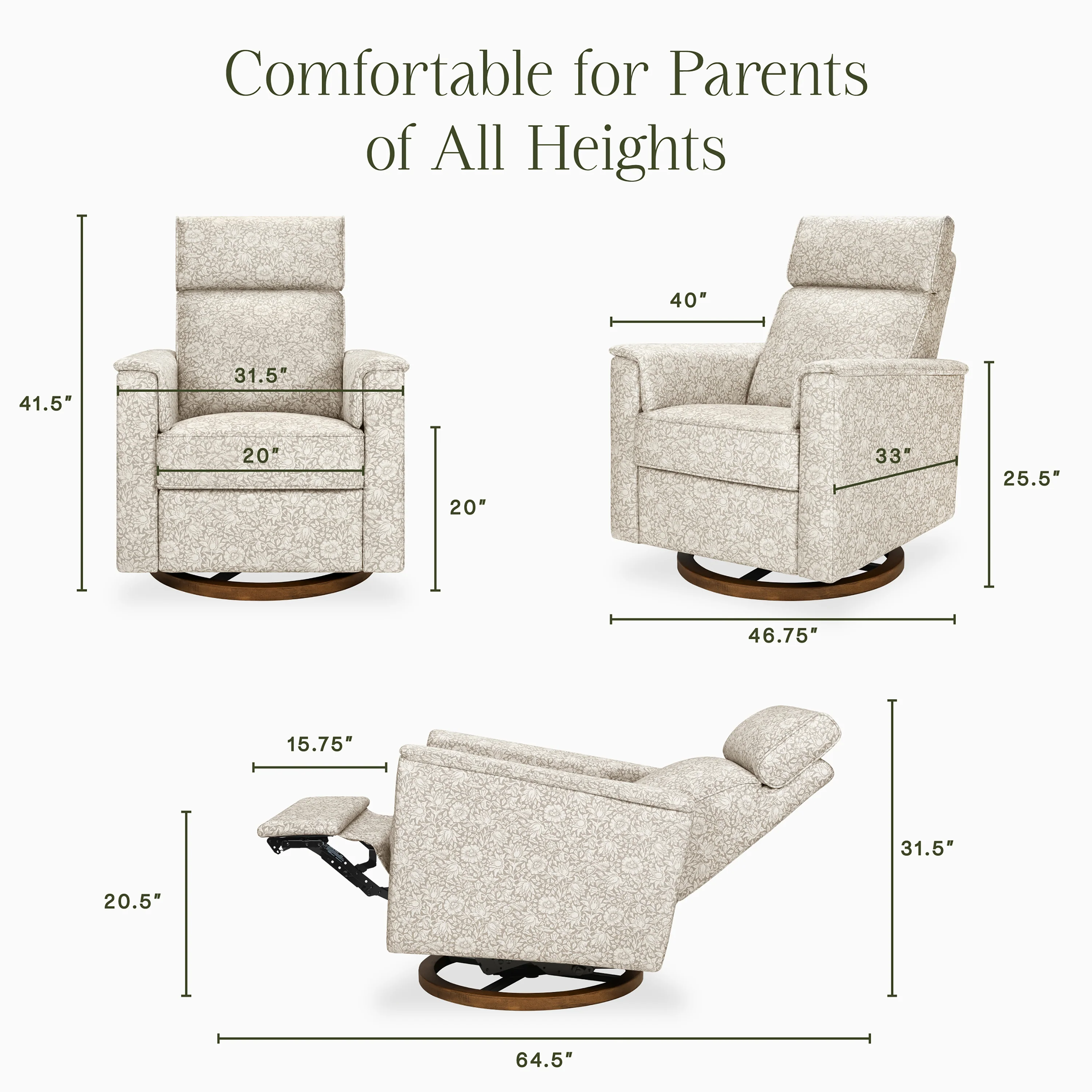 Morris & Co. x Namesake Willa Plus Power Glider Recliner w/ Power Headrest - Image 13