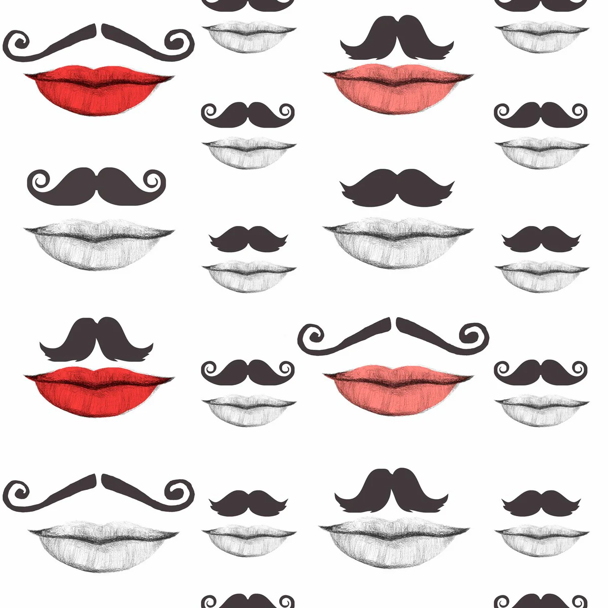 Moustache And Lips Wallpaper - Image 2