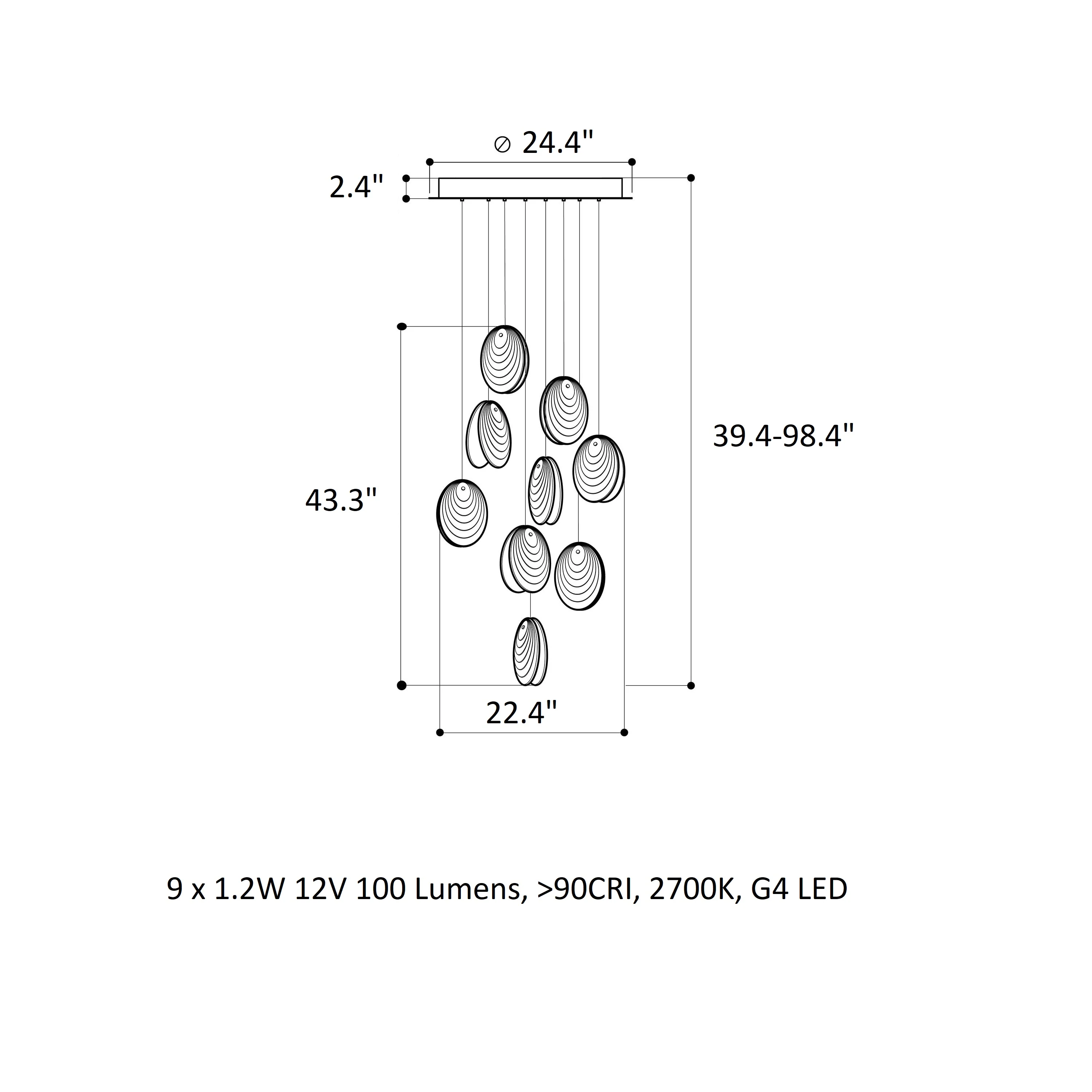 Mussels Round LED Chandelier - Image 15