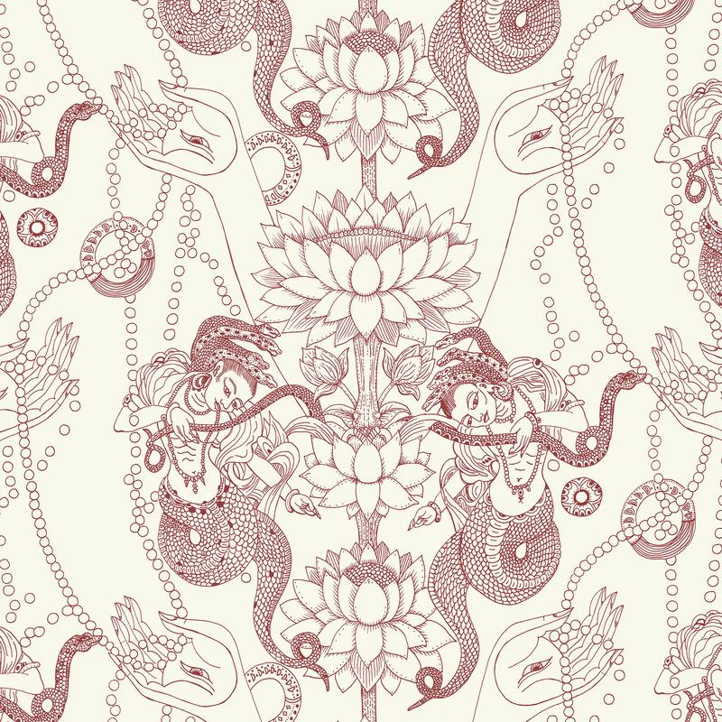 Naga Lotus Wallpaper Sample Swatch - Image 44