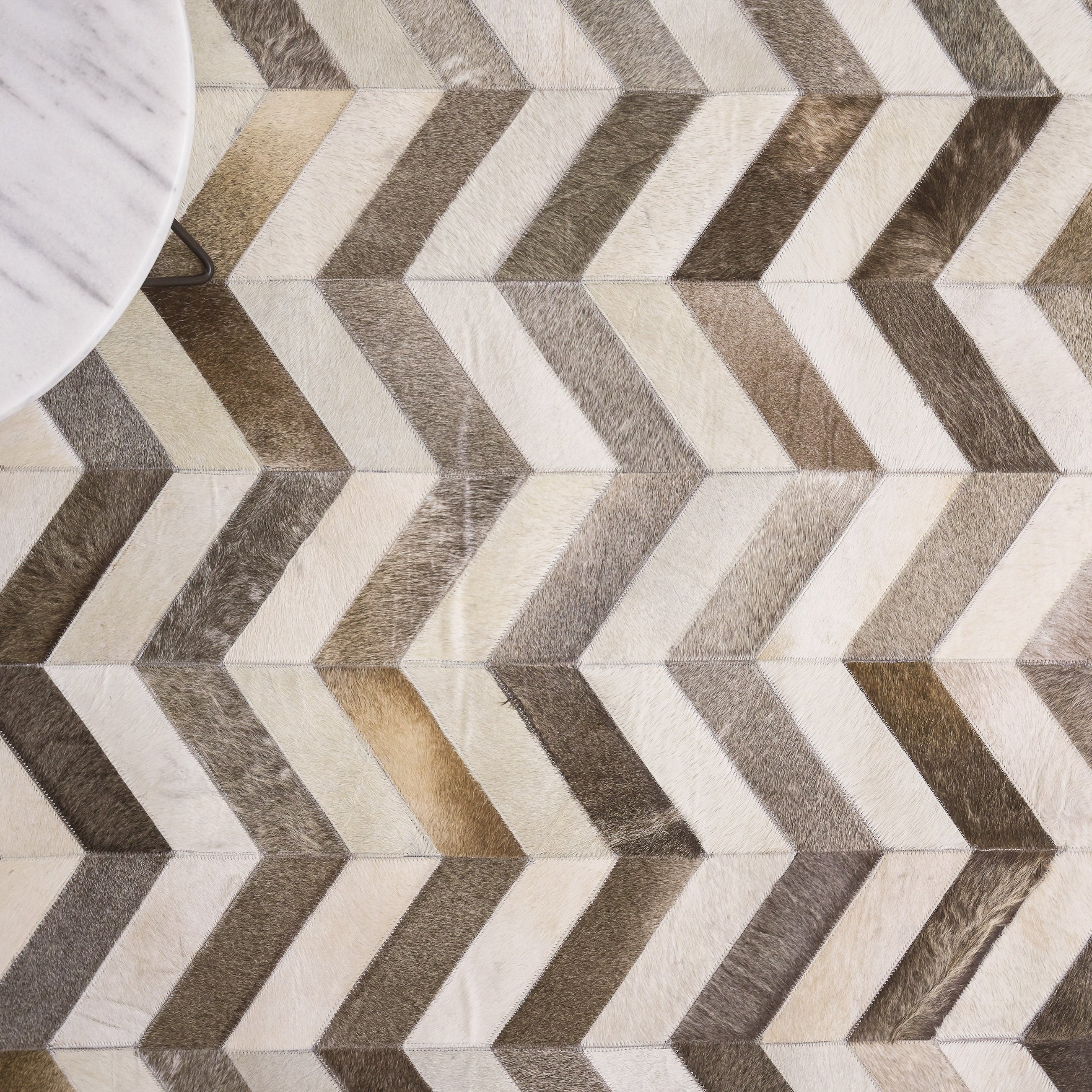 Natural Hide Chevron Rug - Image 6