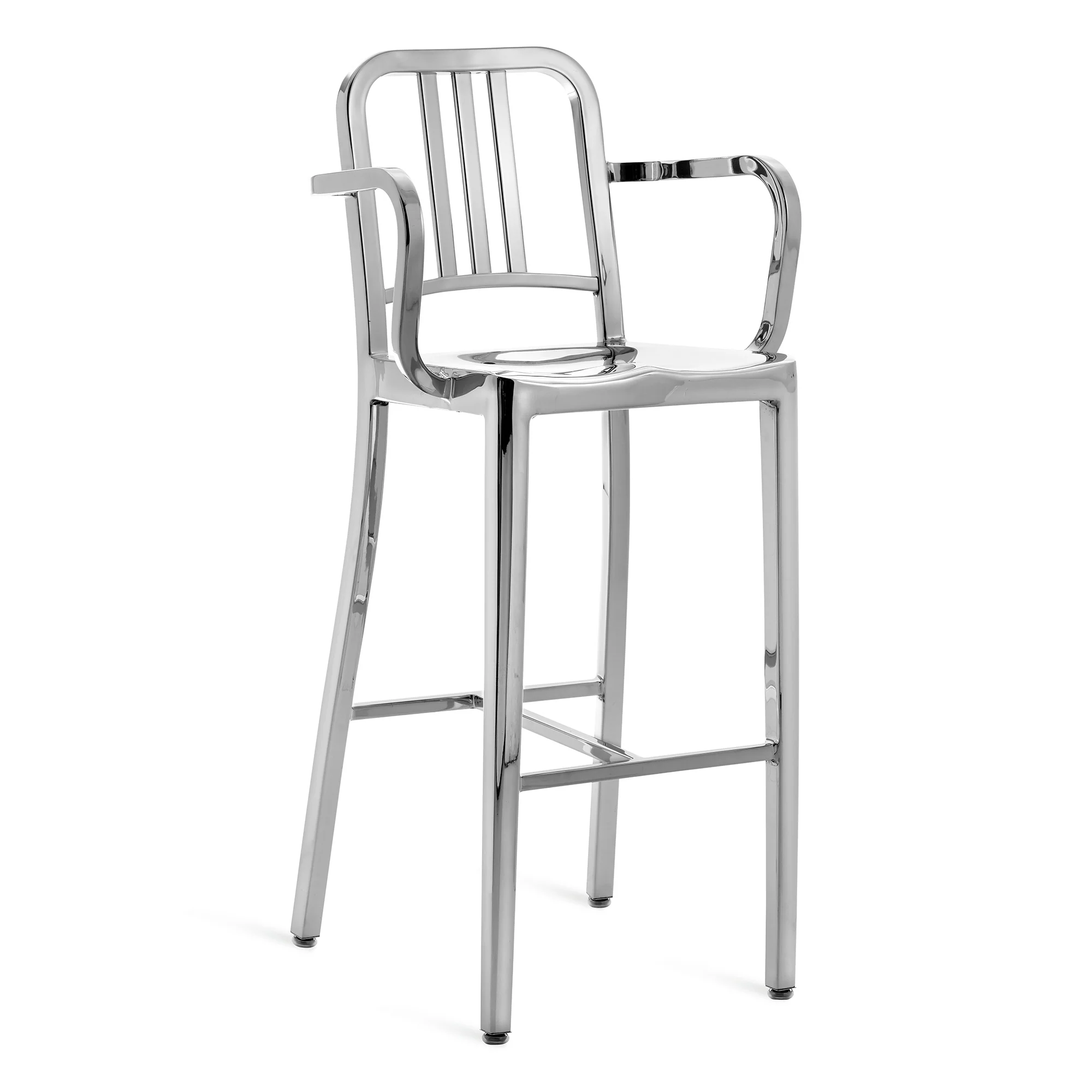 Navy Bar and Counter Stool with Arms - Image 10