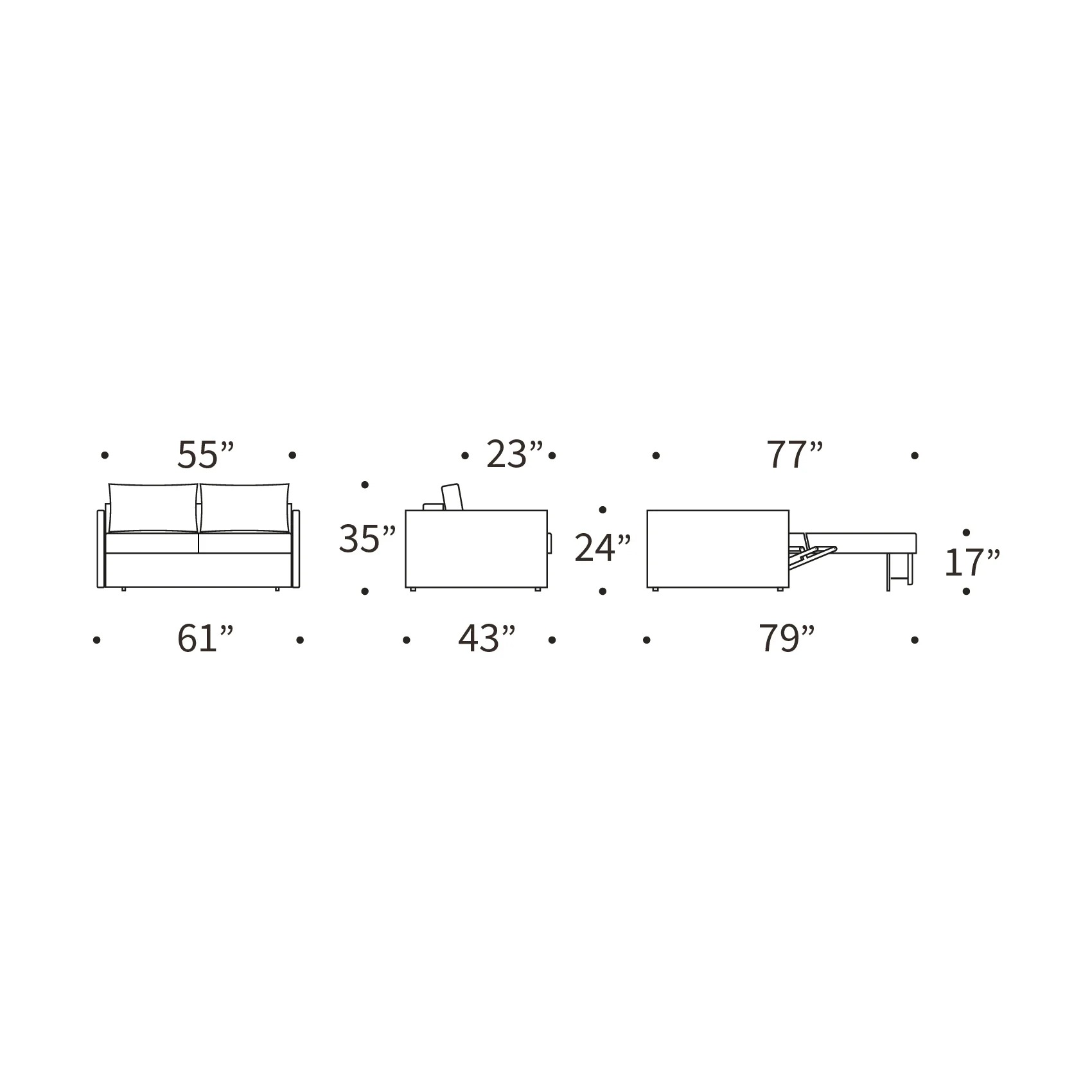 Neah Slim Arms Sofa Bed - Image 32