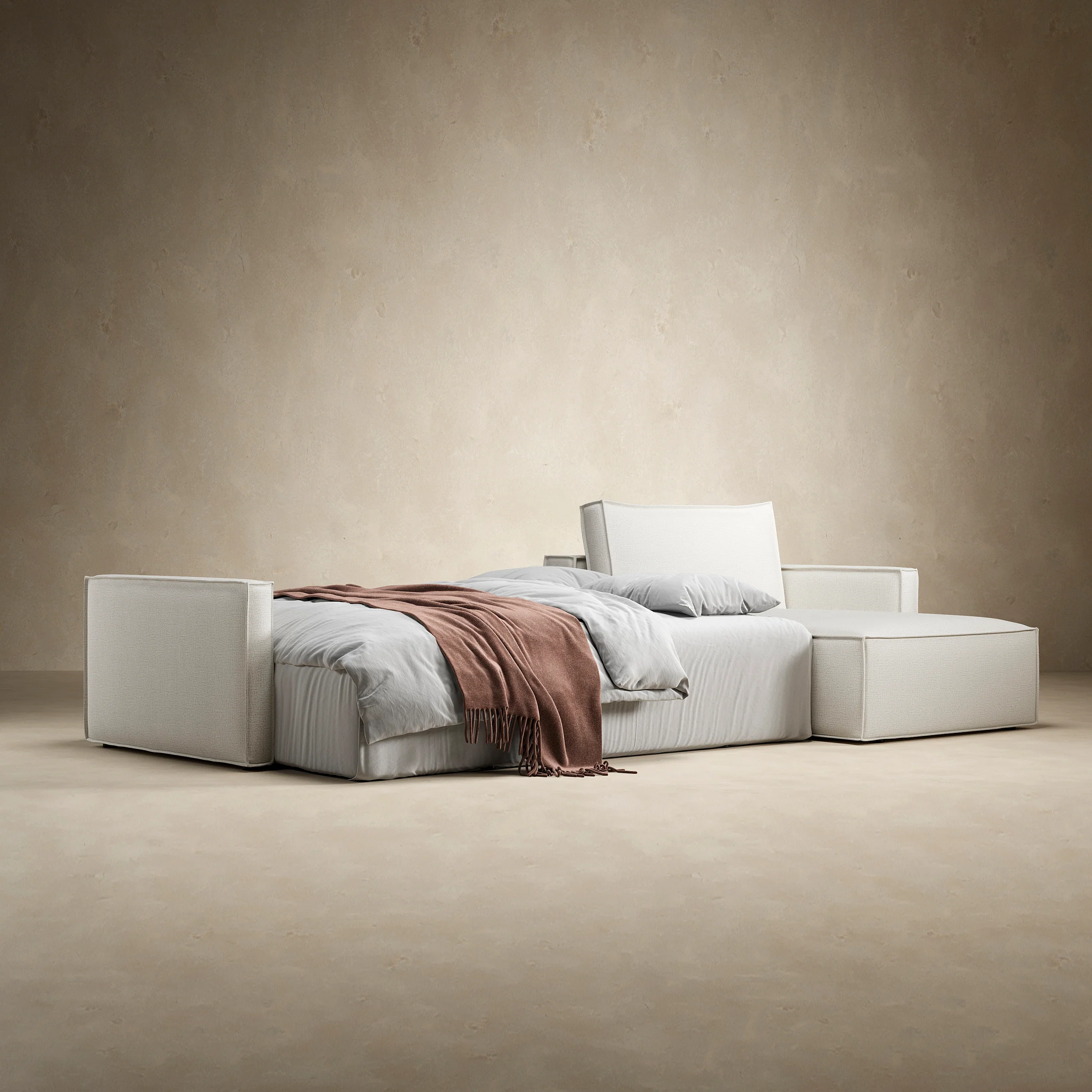 Newilla Slim Arms Sofa Bed with Chaise - Image 9