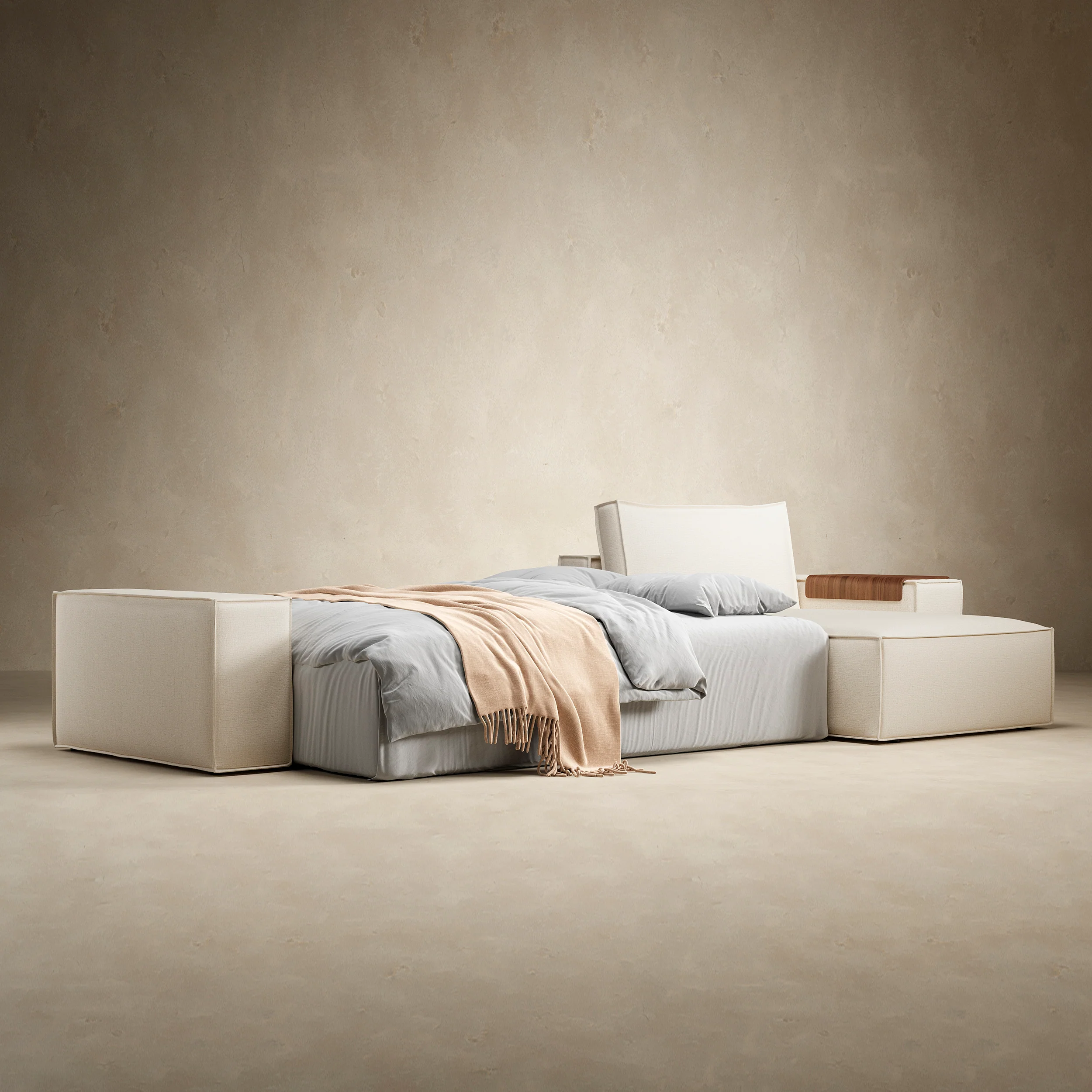 Newilla Wide Arms Sofa Bed with Chaise - Image 2