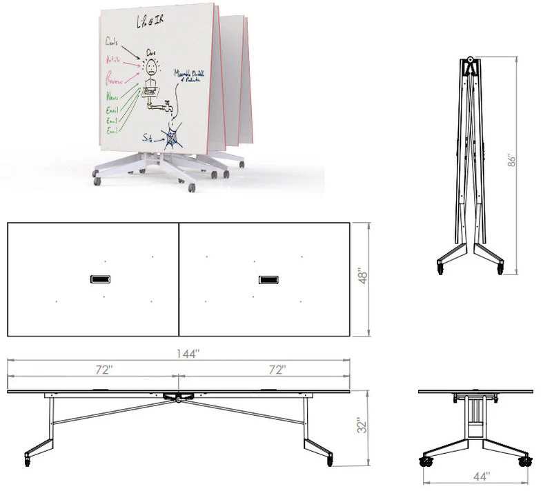 Nomad Folding Conference Table with Mobile Whiteboard - Image 7