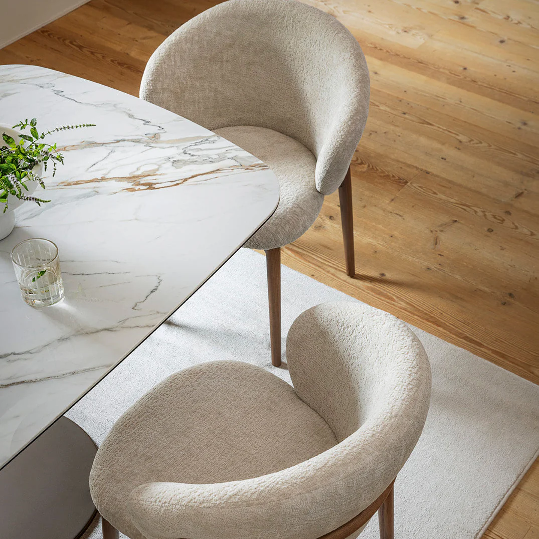 Oleandro Wooden Armchair with Upholstered Seat and Backrest - Image 6