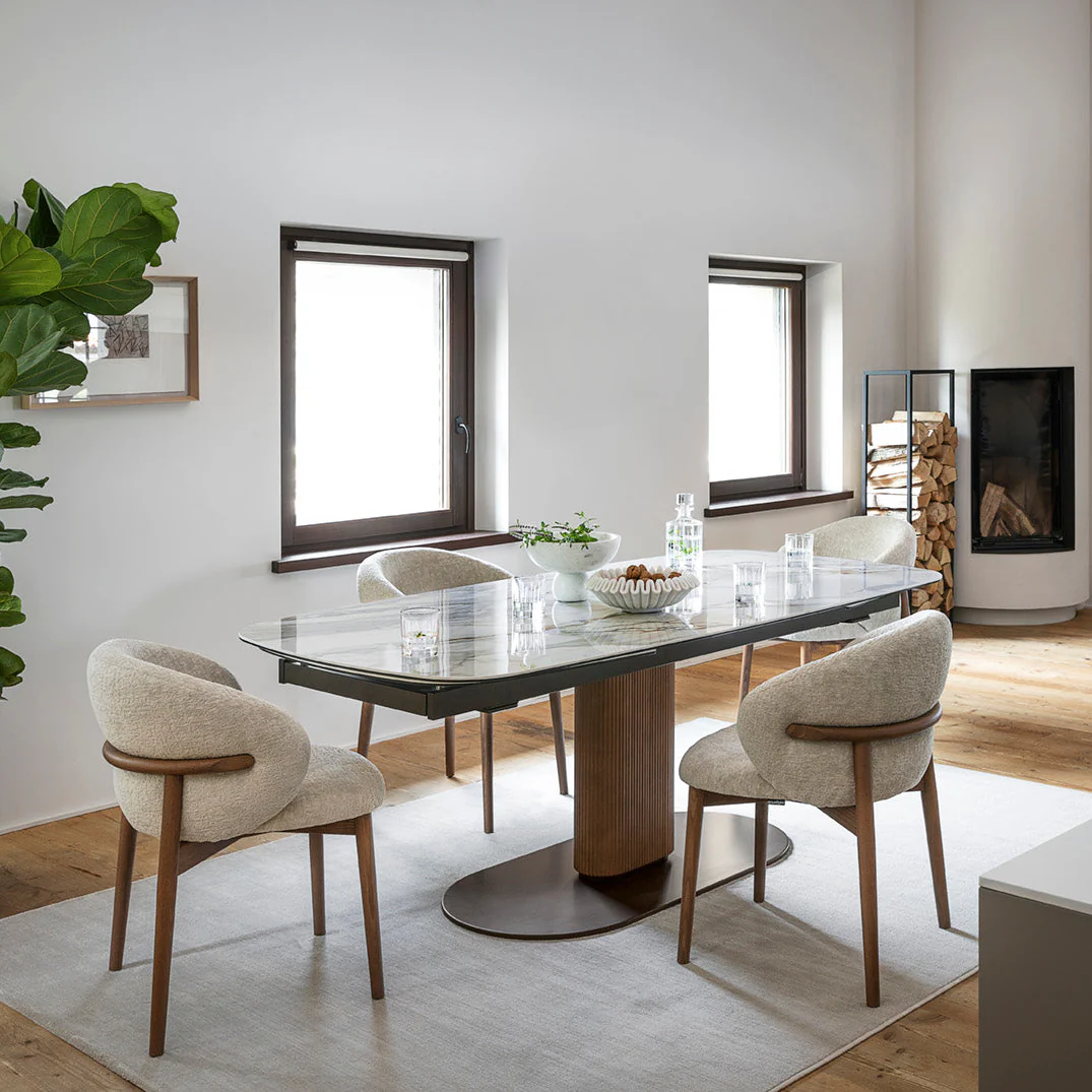 Oleandro Wooden Armchair with Upholstered Seat and Backrest - Image 7