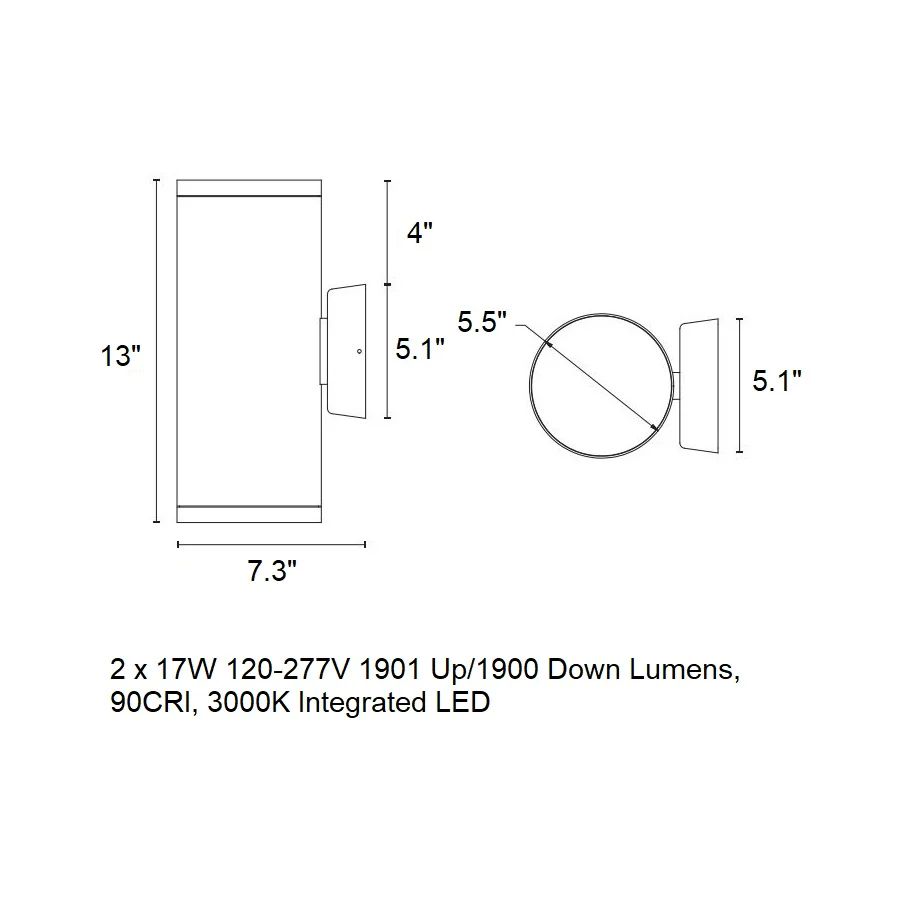 Outdoor Cylinder LED Wall Sconce - Image 24