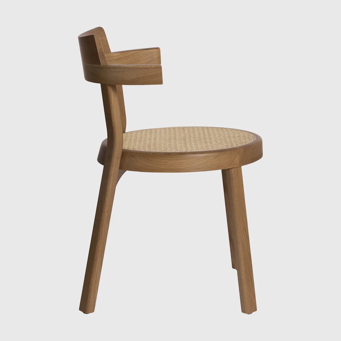 Pagoda Cane Dining Chair with Wood Legs - Image 3