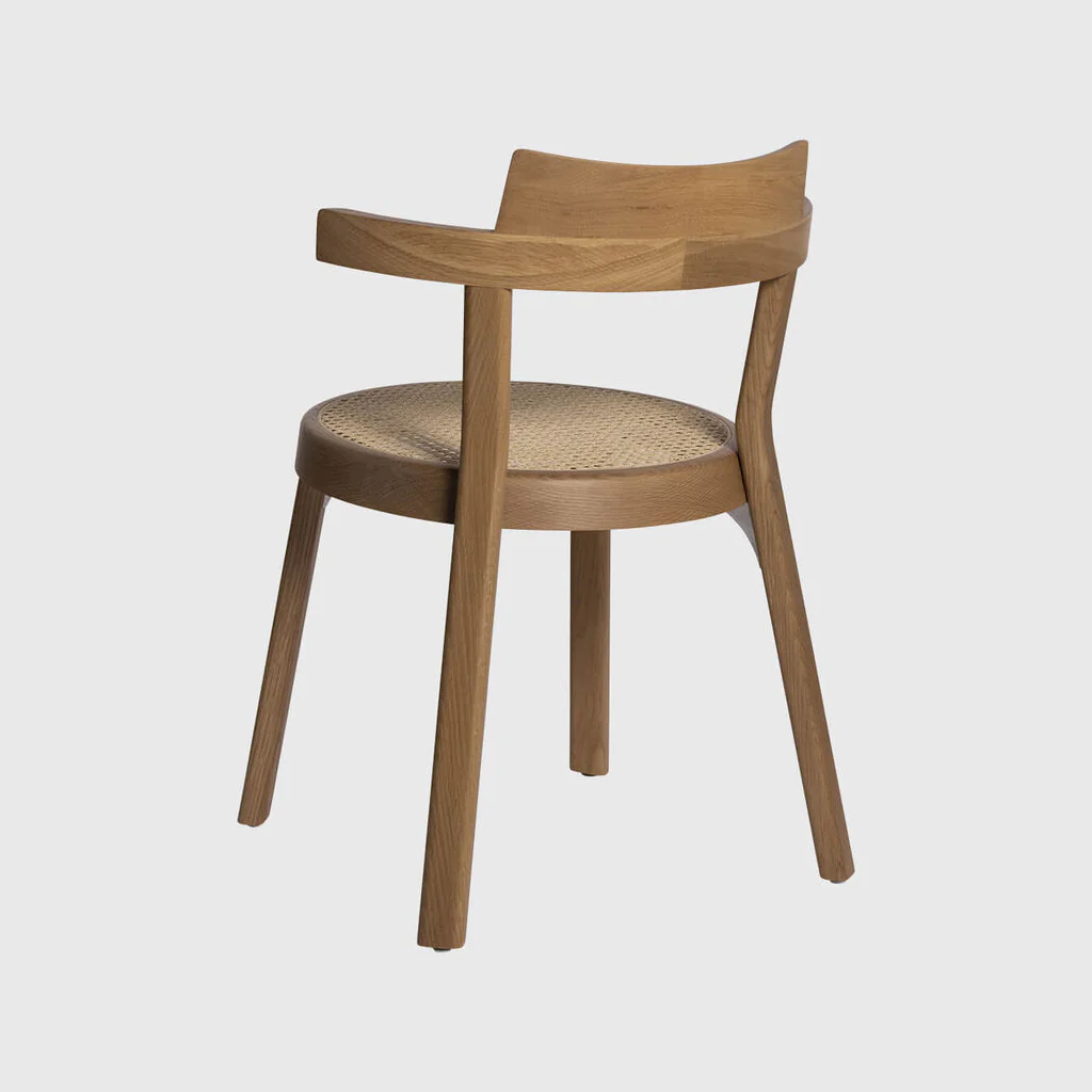 Pagoda Cane Dining Chair with Wood Legs - Image 4
