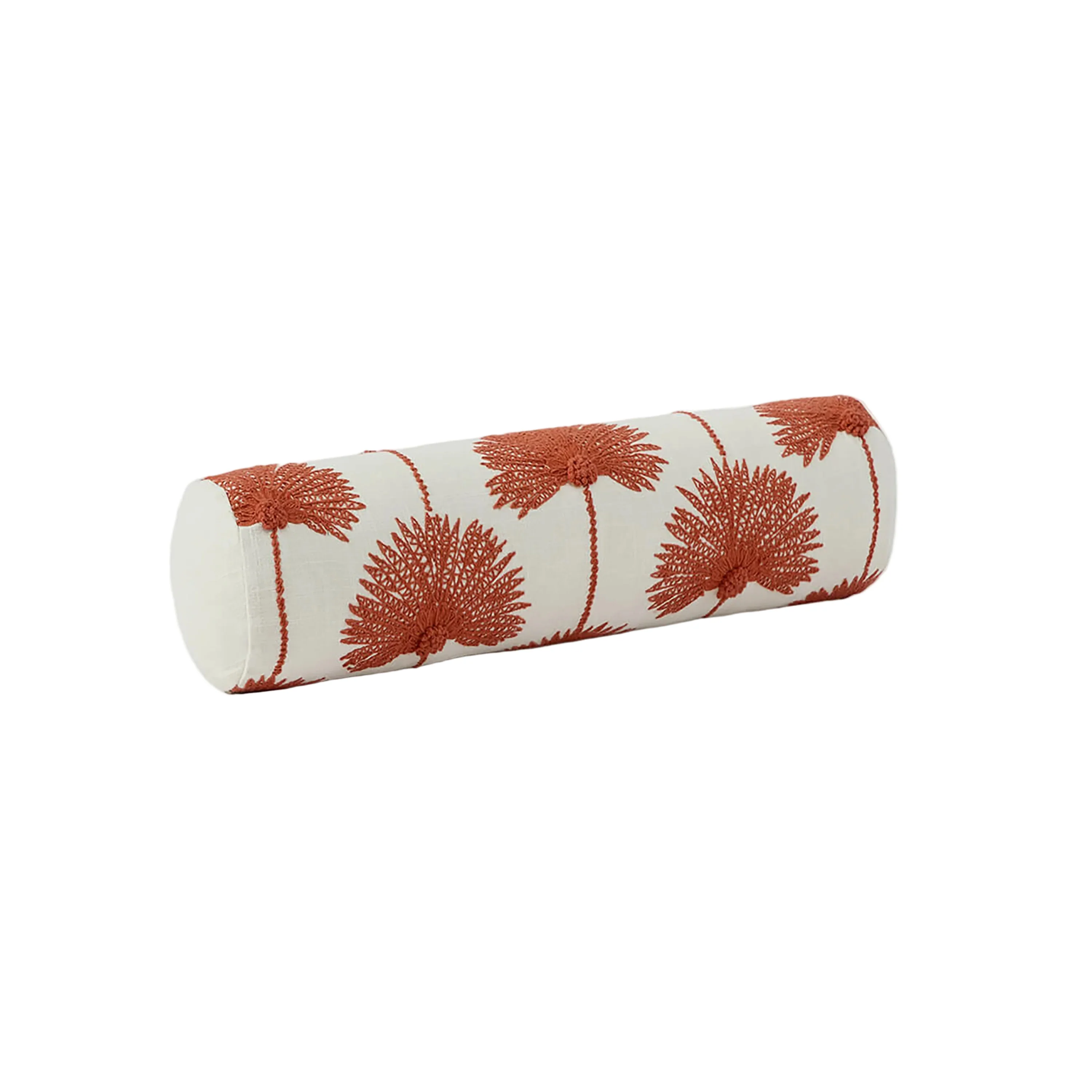 Palm Leaf Embroidered Bolster Pillow - Image 3