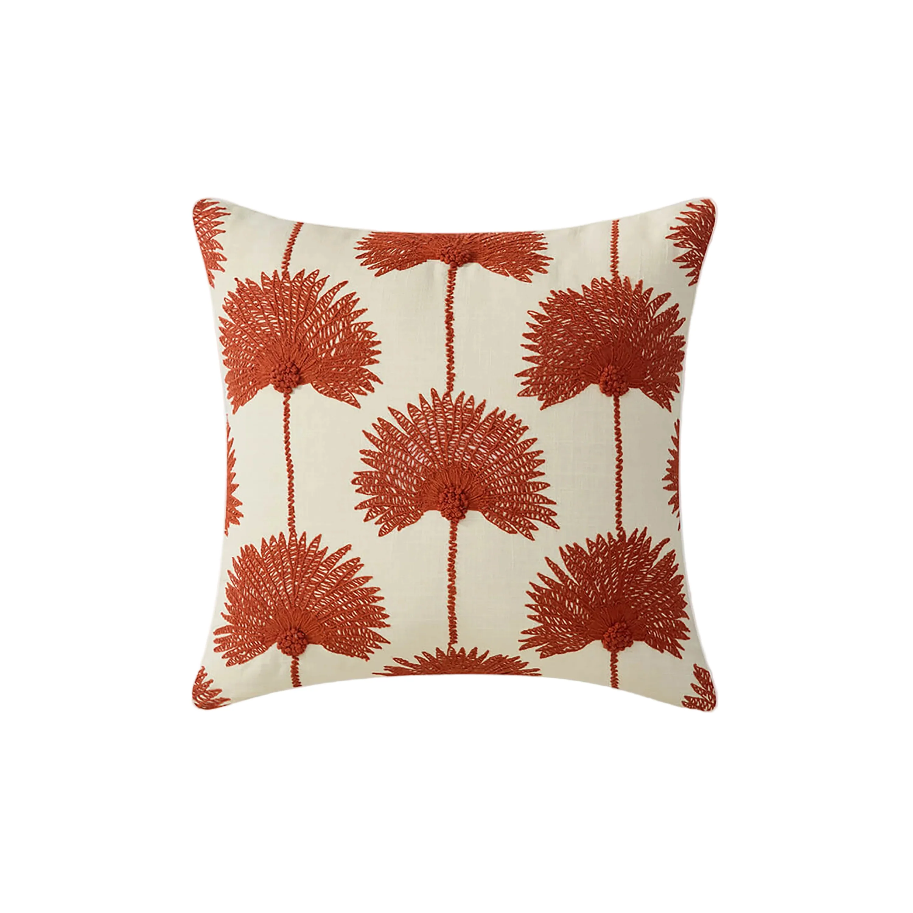 Palm Leaf Embroidered Throw Pillow - Image 3