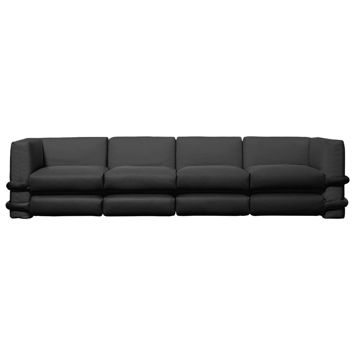 Pillow 4-Seater Leather Sofa - Image 14