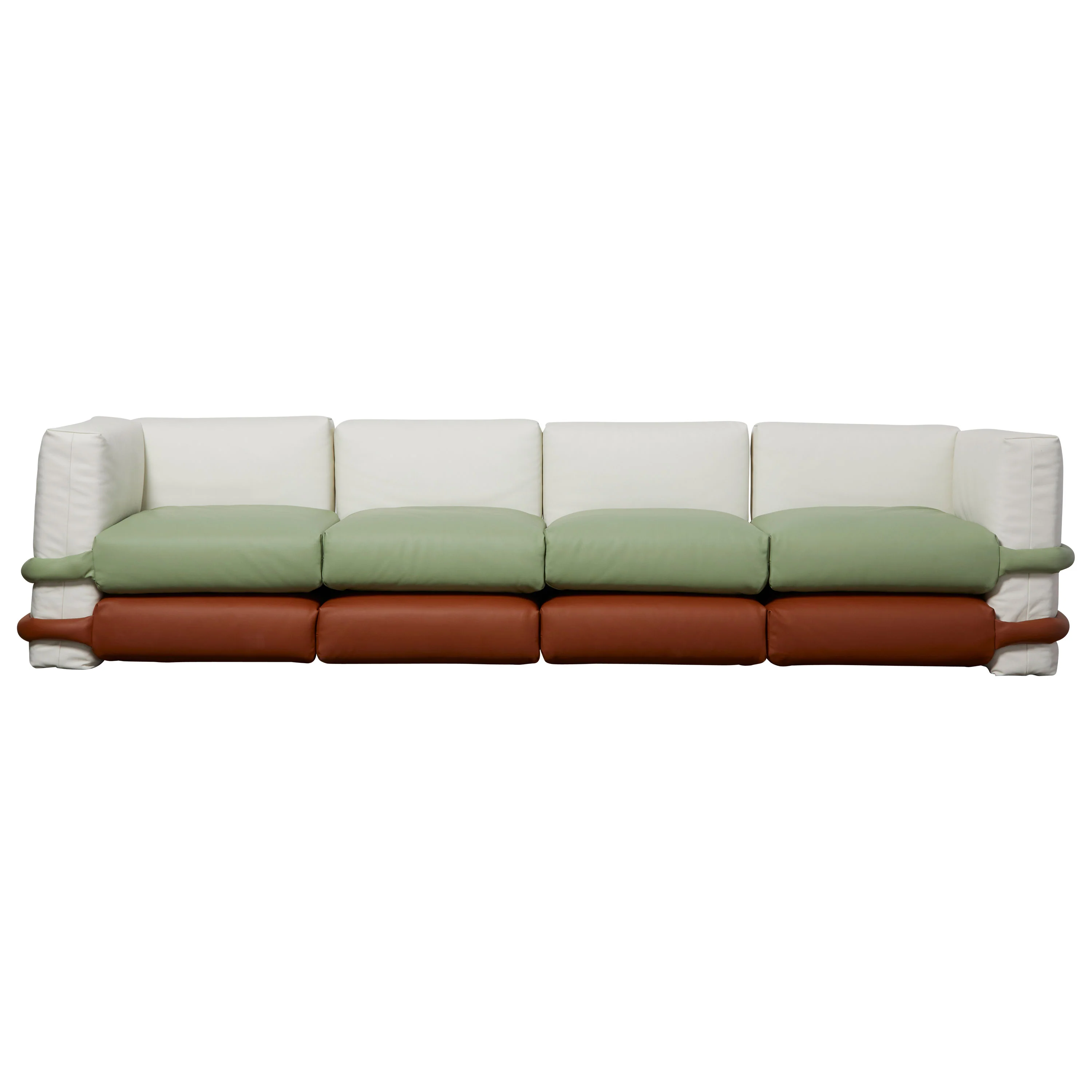 Pillow 4-Seater Leather Sofa - Image 2
