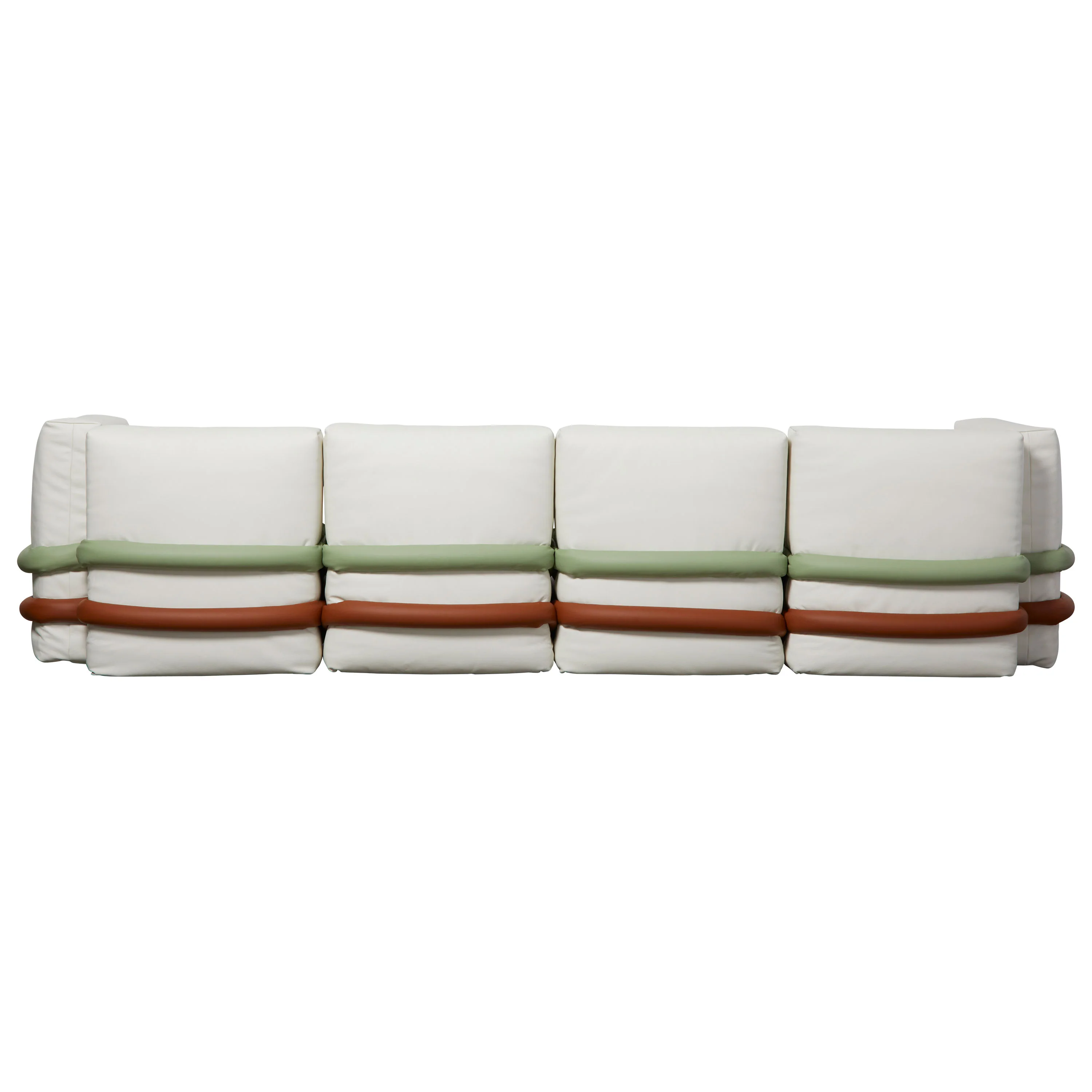 Pillow 4-Seater Leather Sofa - Image 8