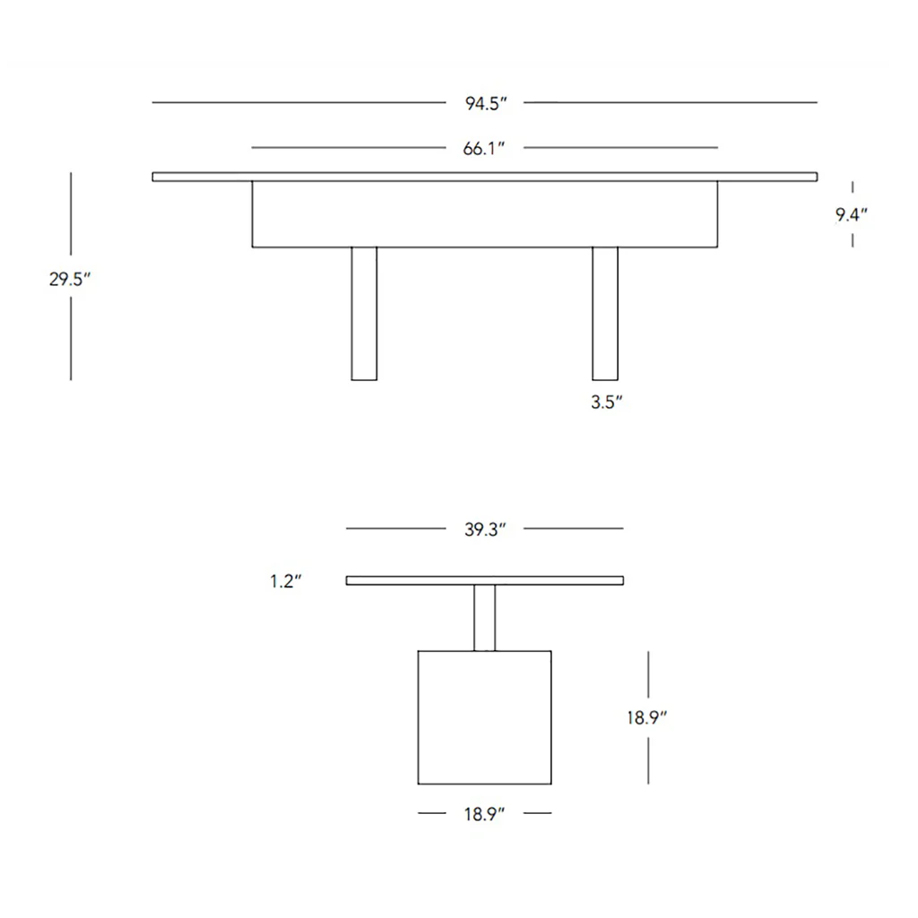 Plane Rectangle Dining Table - Image 14