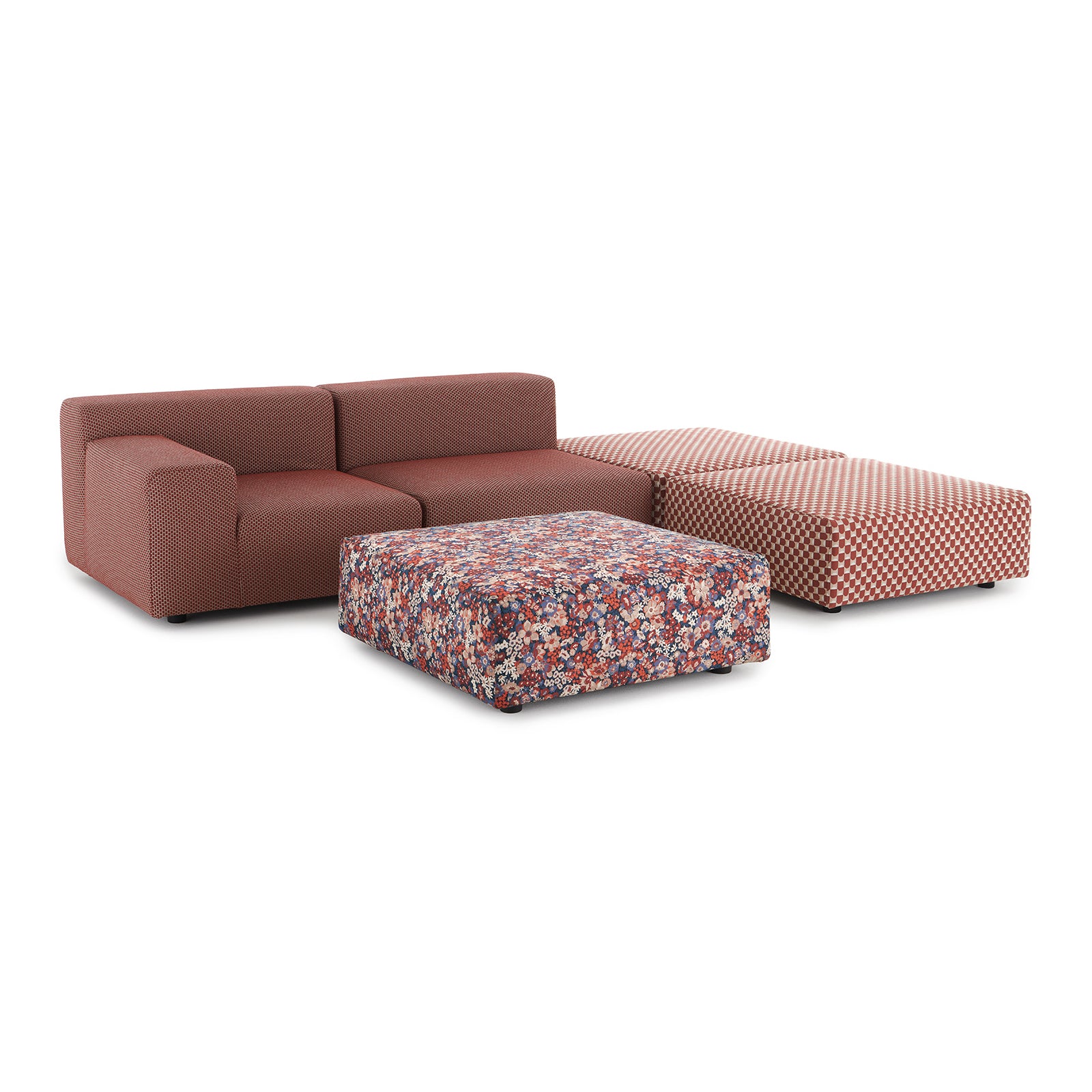 Plastics Outdoor Liberty 2-Seater Sofa with 3-Poufs - Image 3